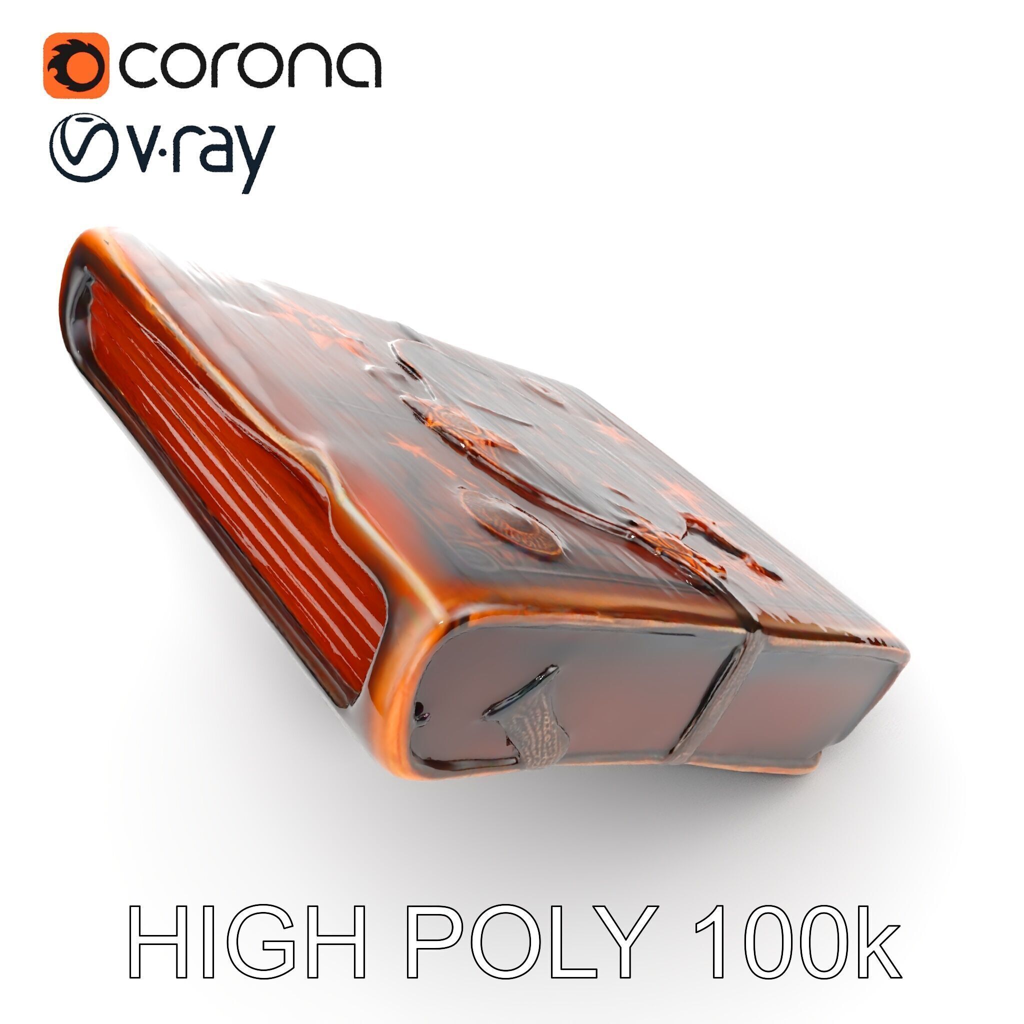 Vintage Compass Leather Notebook D Model Pack Low-poly 3D model_13