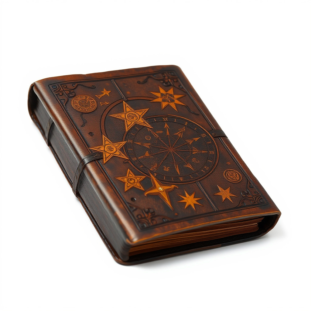 Vintage Compass Leather Notebook D Model Pack Low-poly 3D model_3