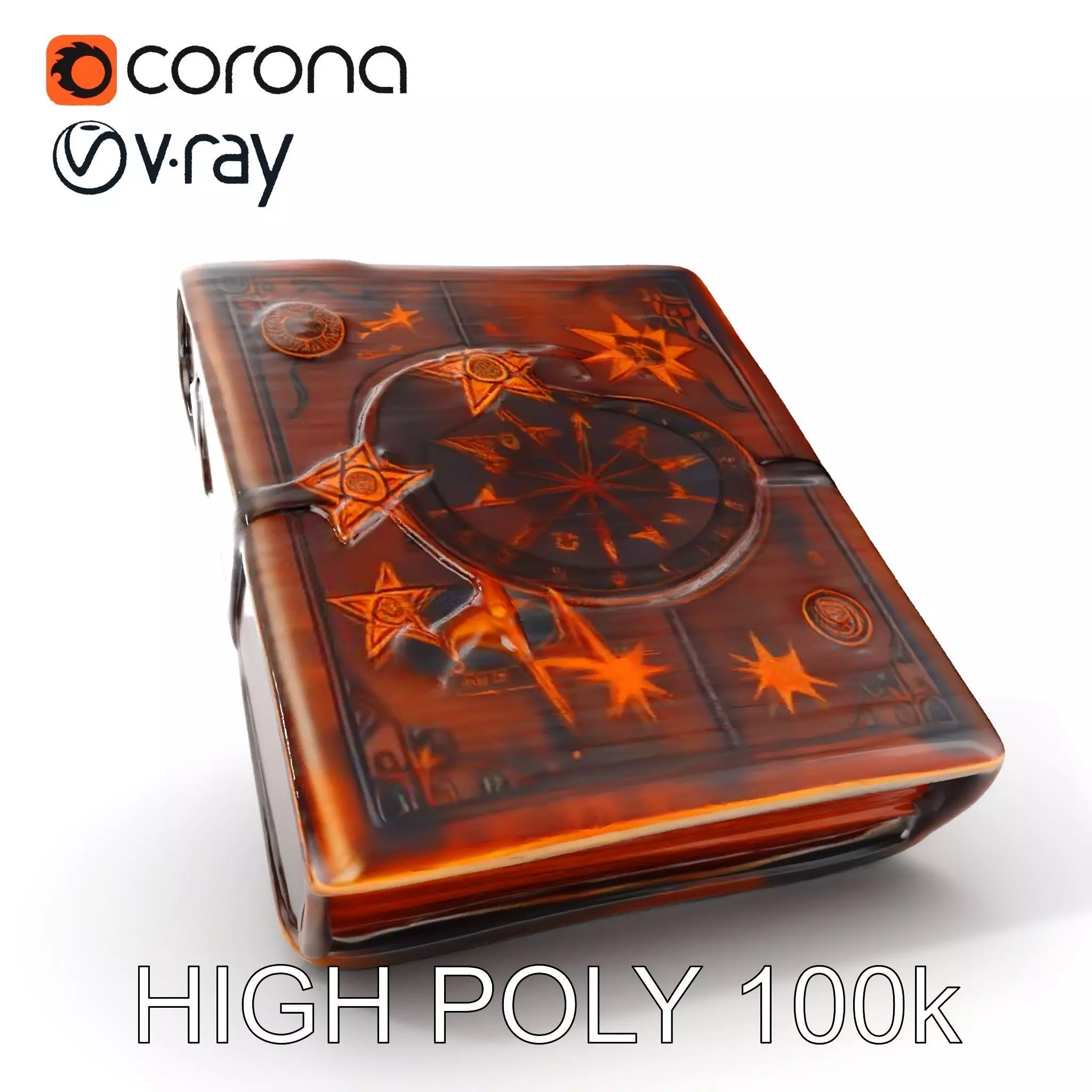 Vintage Compass Leather Notebook D Model Pack Low-poly 3D model_0