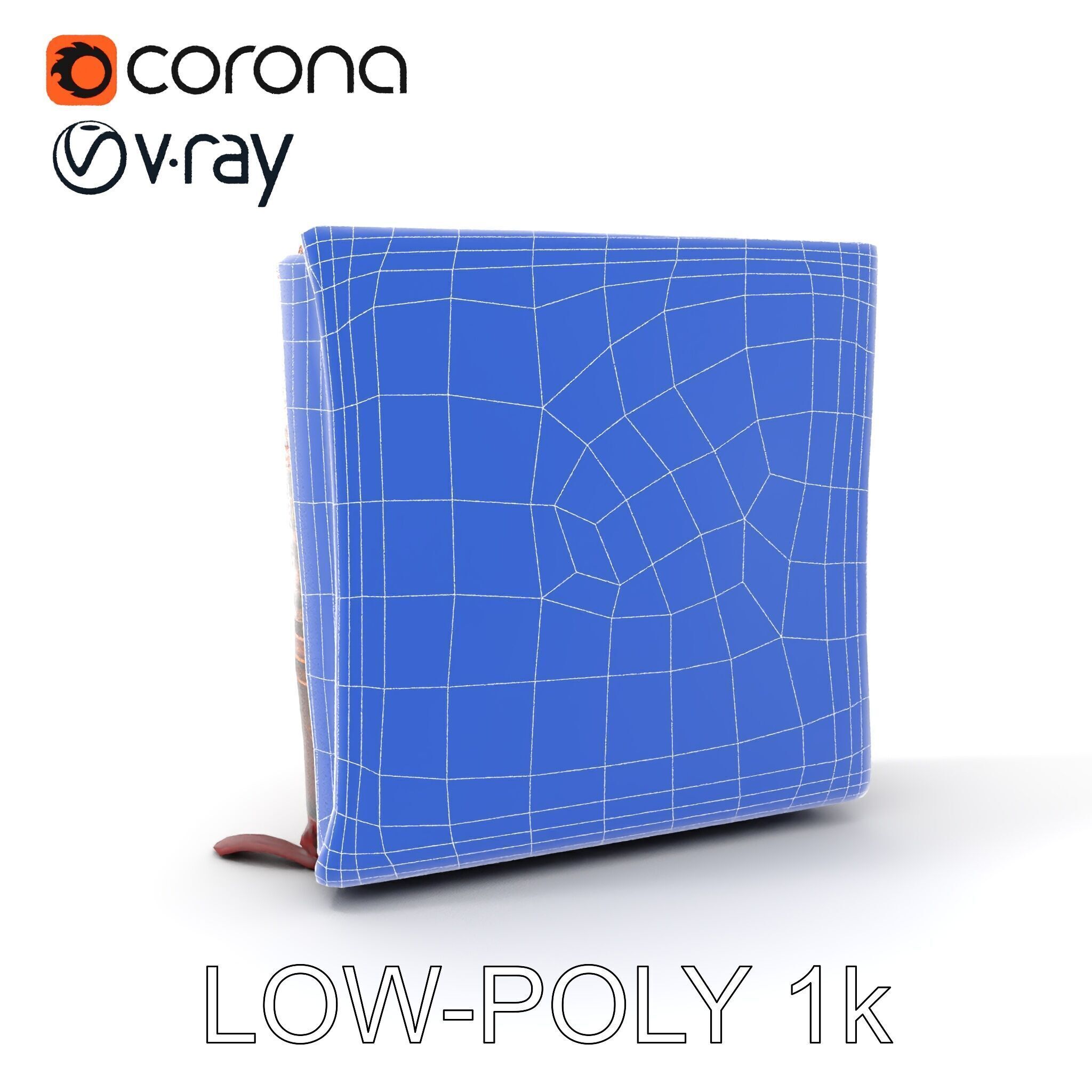 Ancient Leather Bound Book Model Pack Low-poly 3D model_24