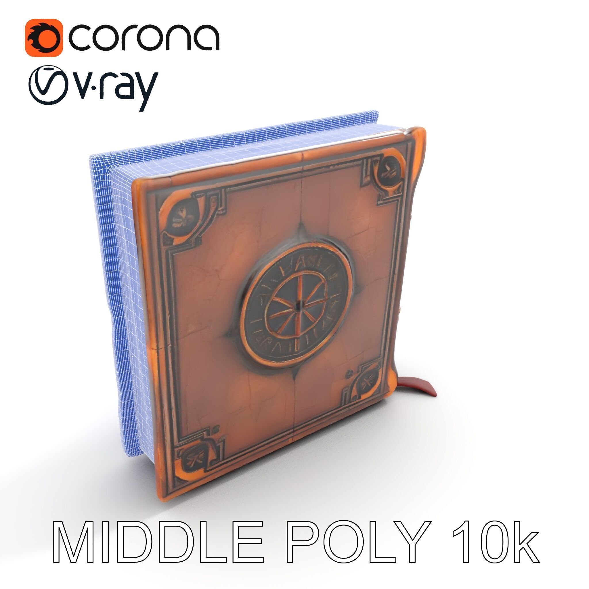 Ancient Leather Bound Book Model Pack Low-poly 3D model_23