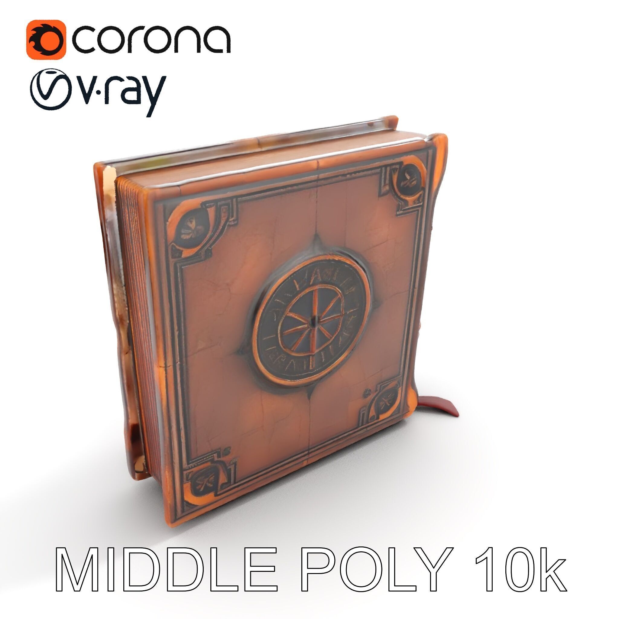Ancient Leather Bound Book Model Pack Low-poly 3D model_14
