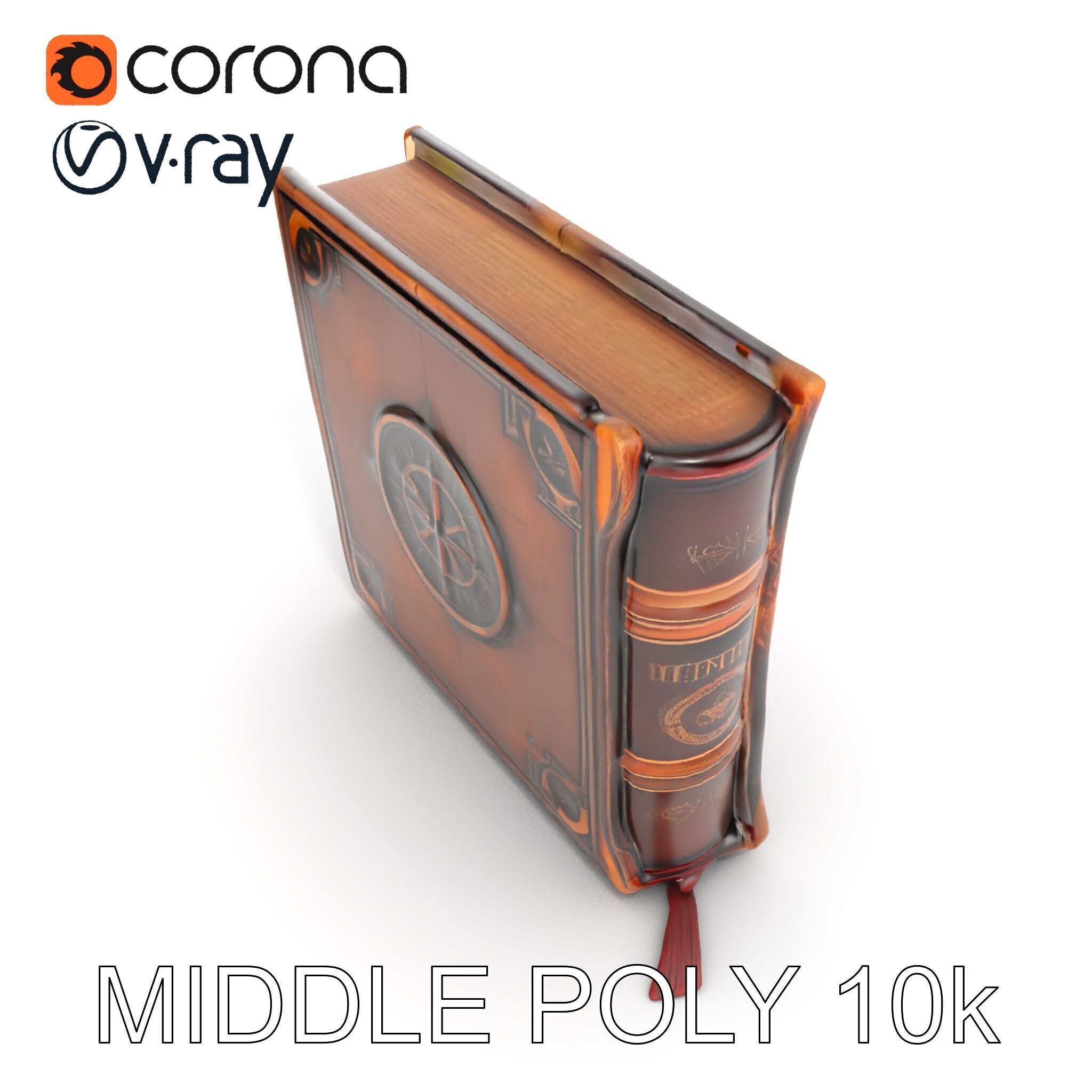 Ancient Leather Bound Book Model Pack Low-poly 3D model_29