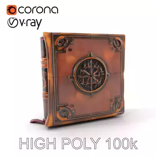 Ancient Leather Bound Book Model Pack Low-poly 3D model