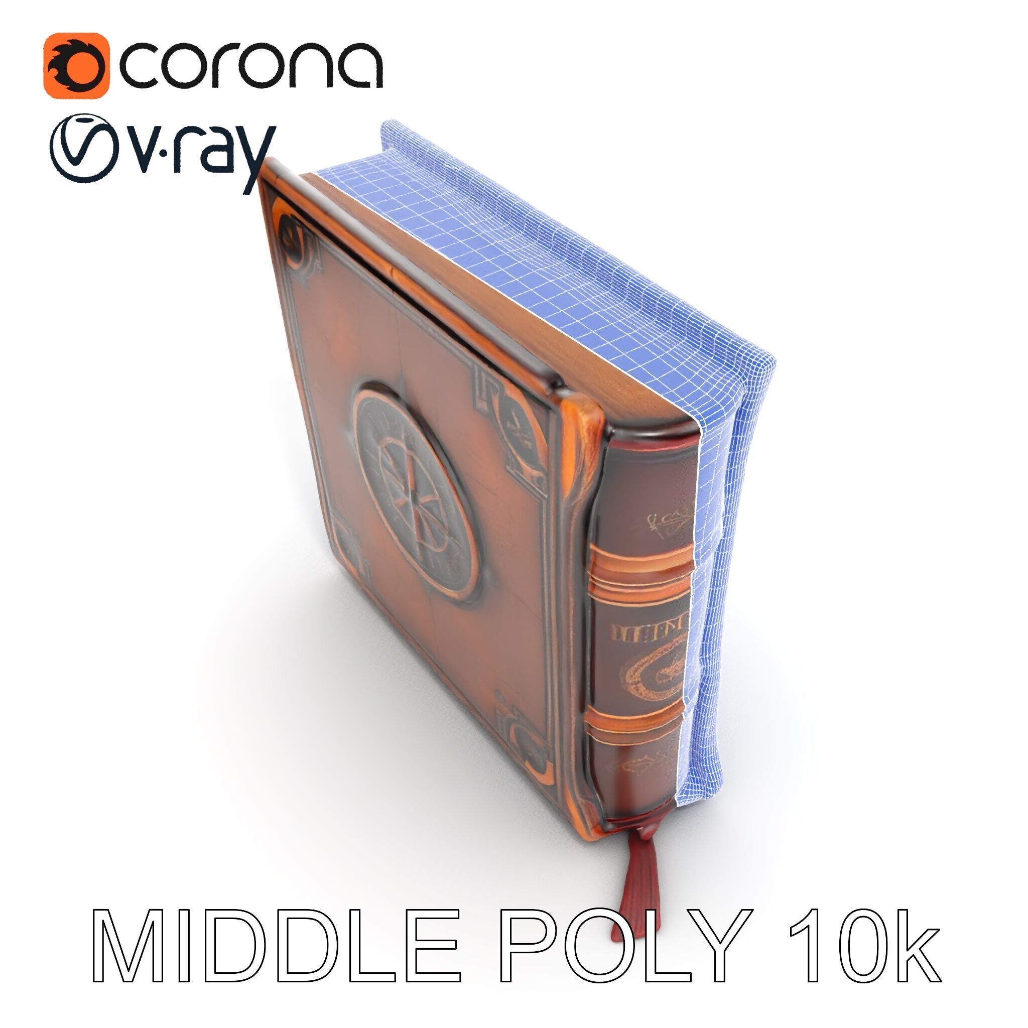 Ancient Leather Bound Book Model Pack Low-poly 3D model_32