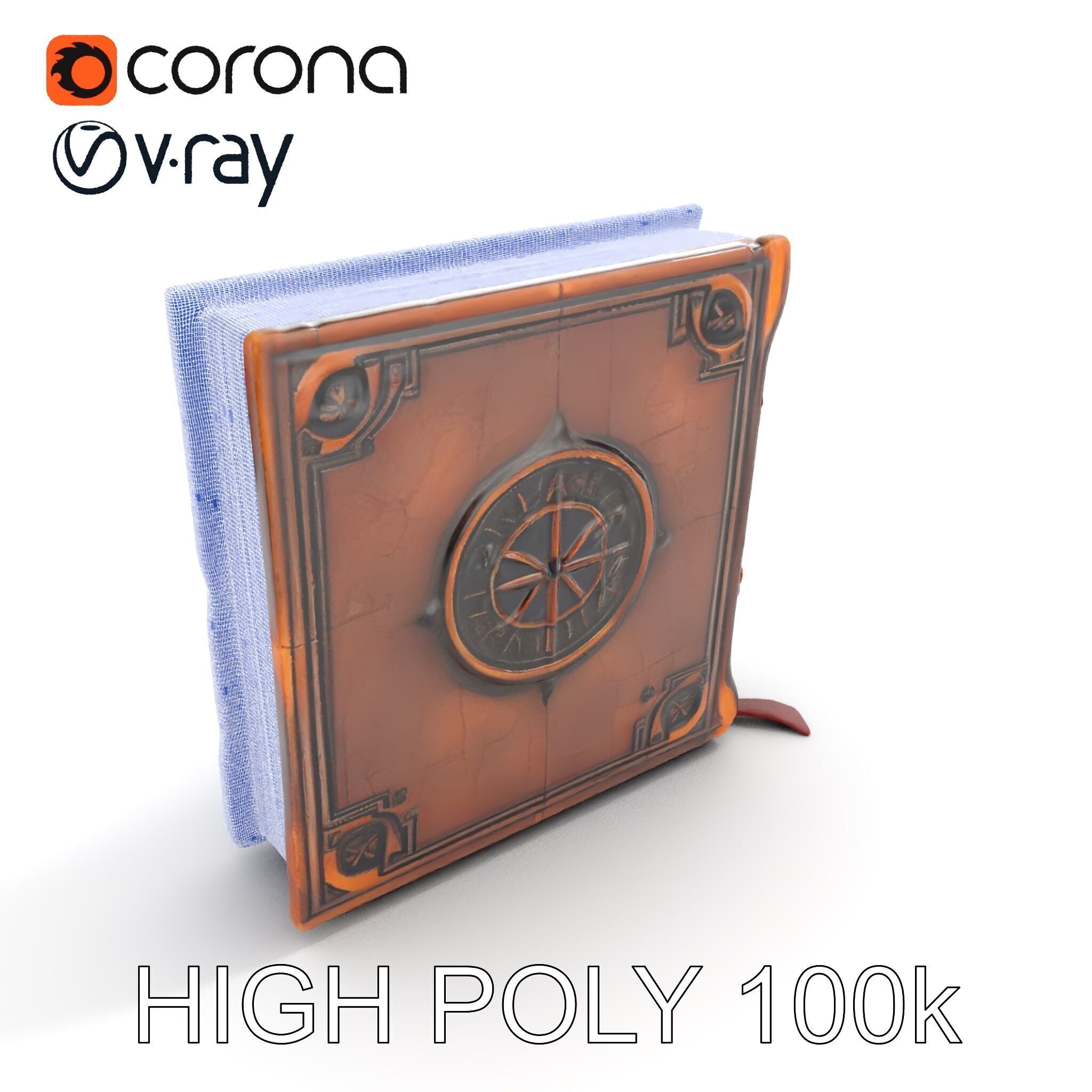 Ancient Leather Bound Book Model Pack Low-poly 3D model_28