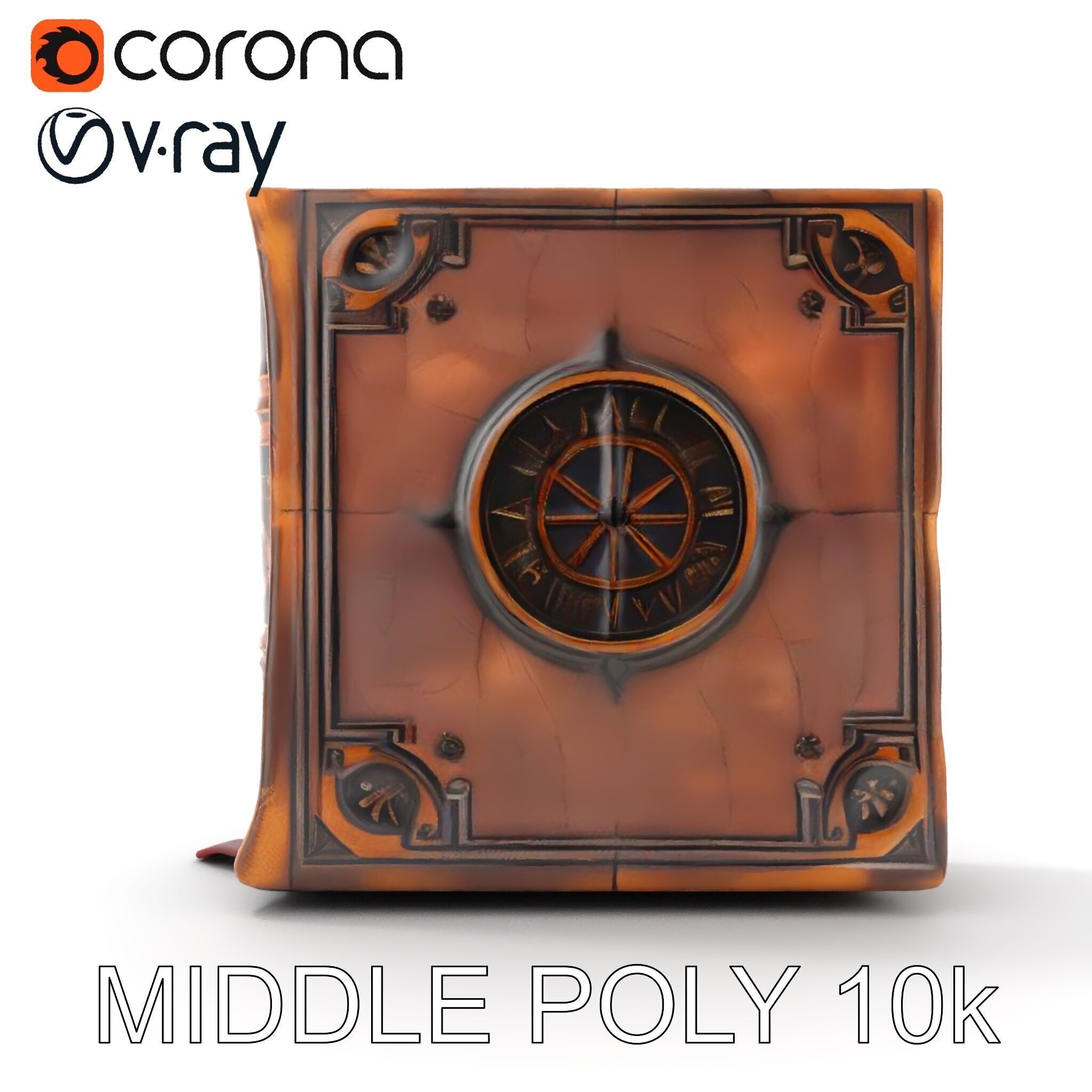 Ancient Leather Bound Book Model Pack Low-poly 3D model_26