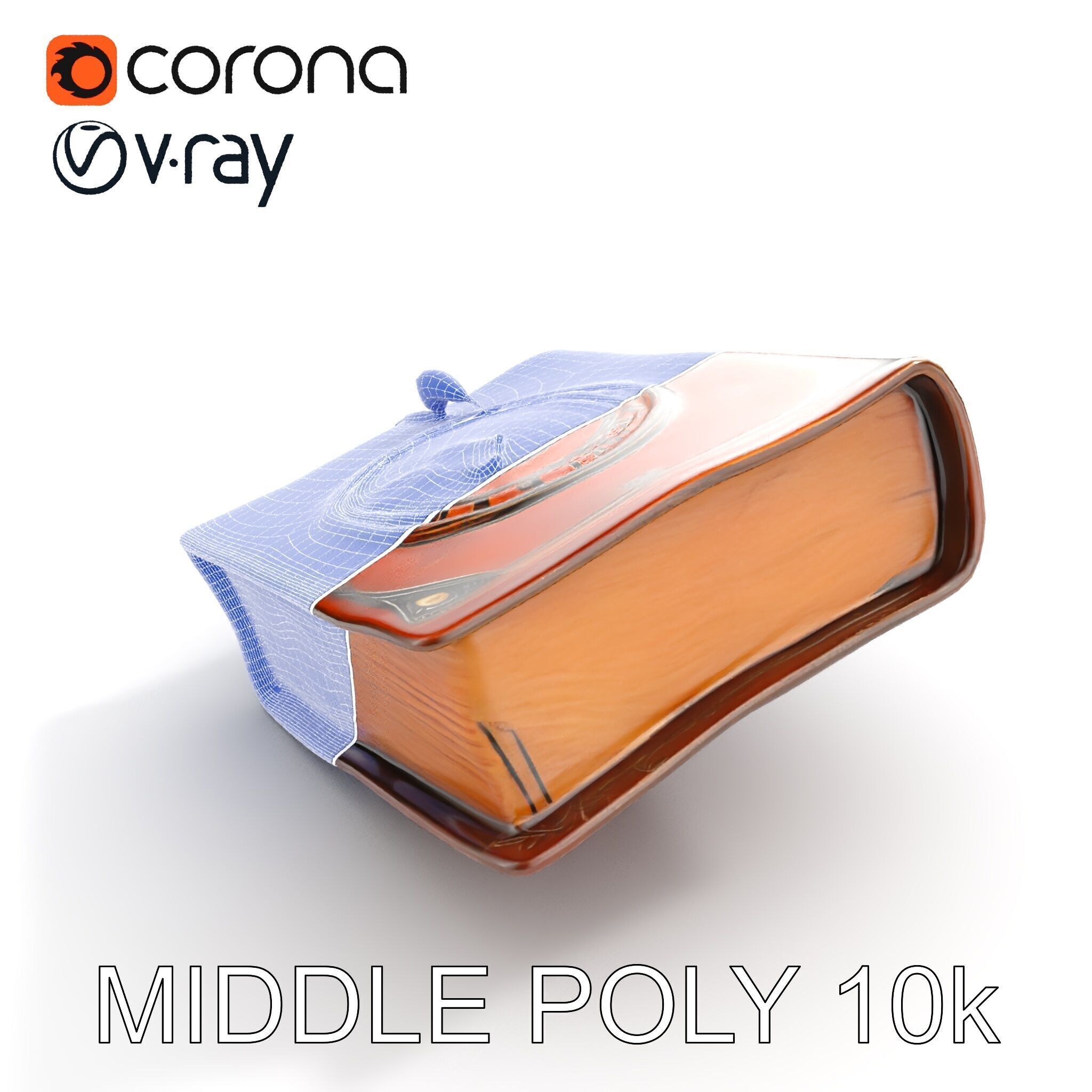 Ancient Leather Bound Book Model Pack Low-poly 3D model_31