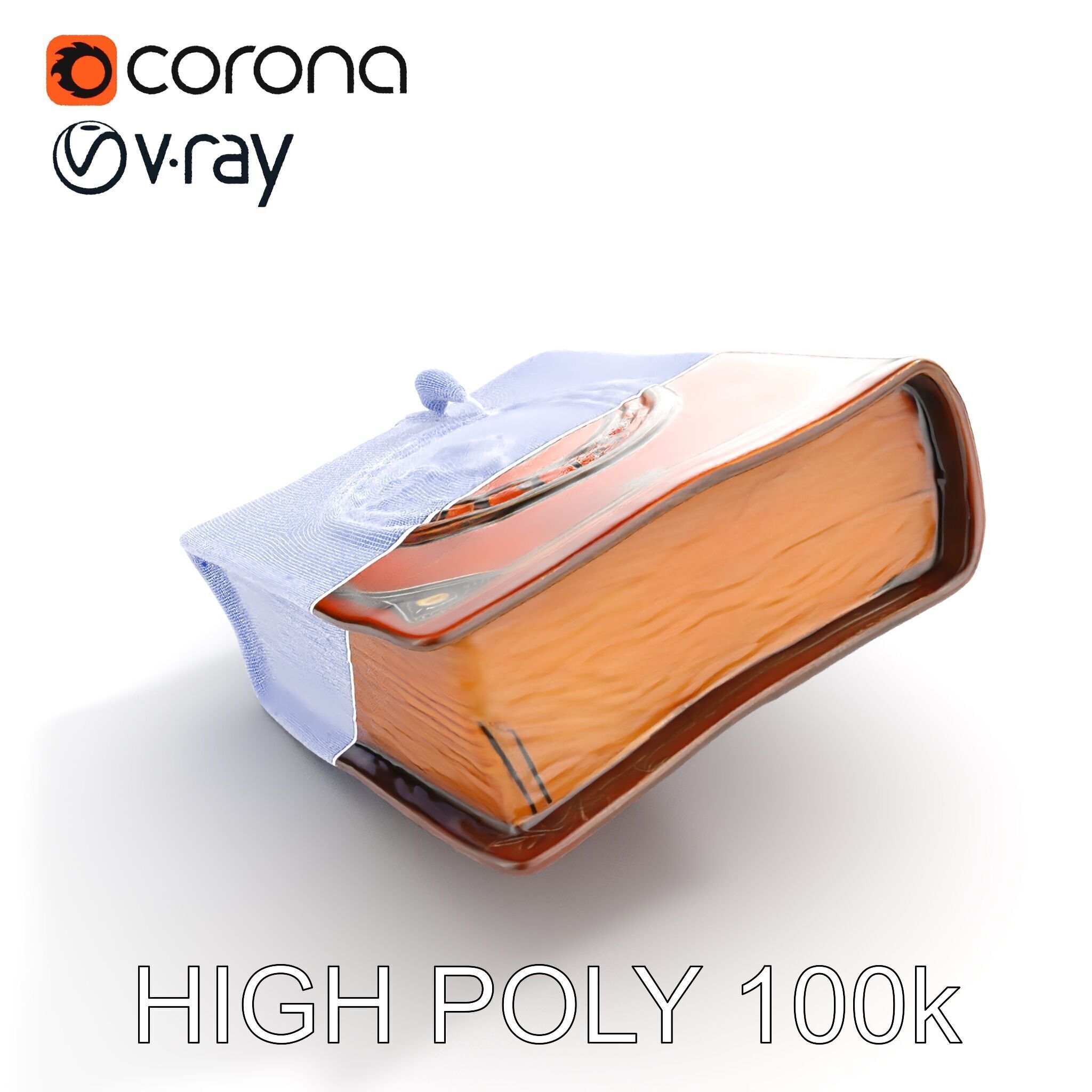 Ancient Leather Bound Book Model Pack Low-poly 3D model_33