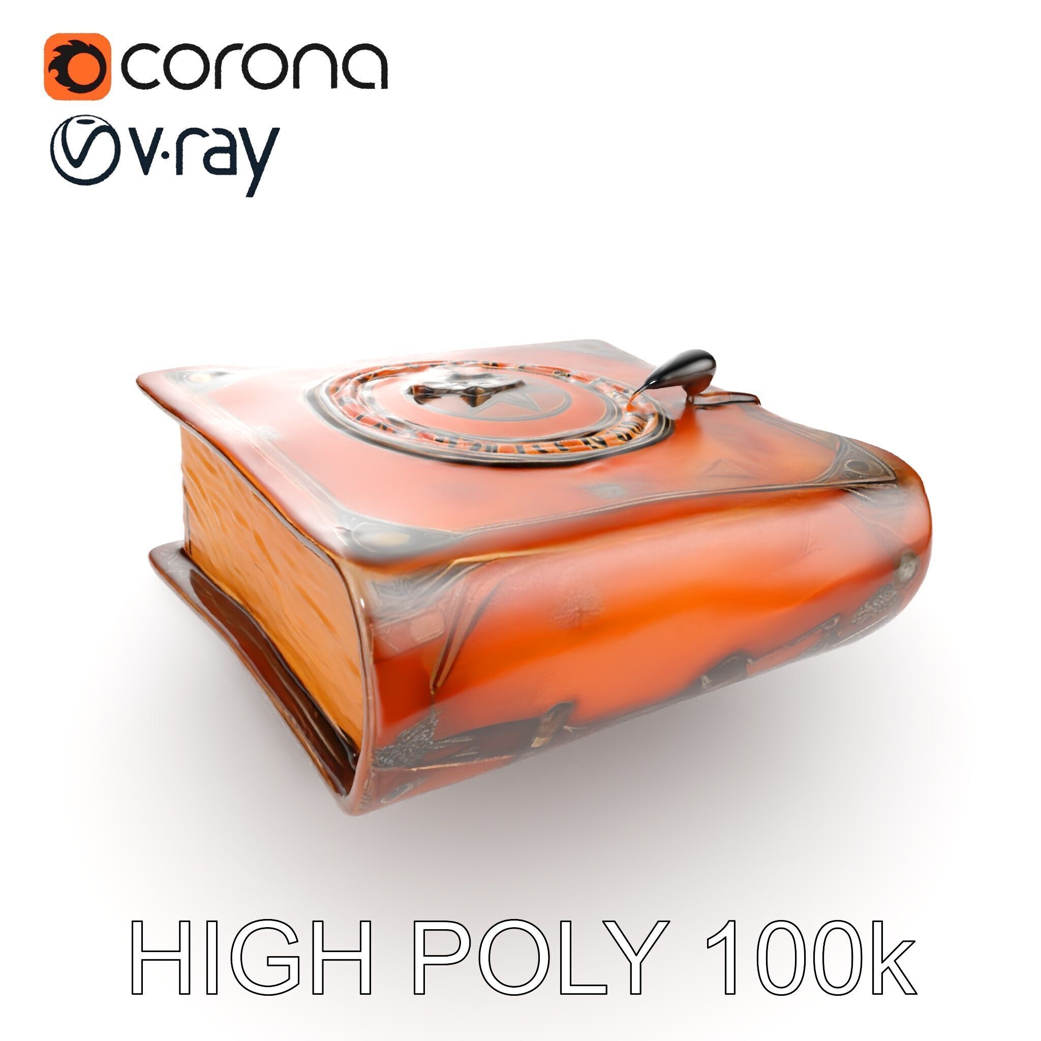 Ancient Leather Bound Book Model Pack Low-poly 3D model_19