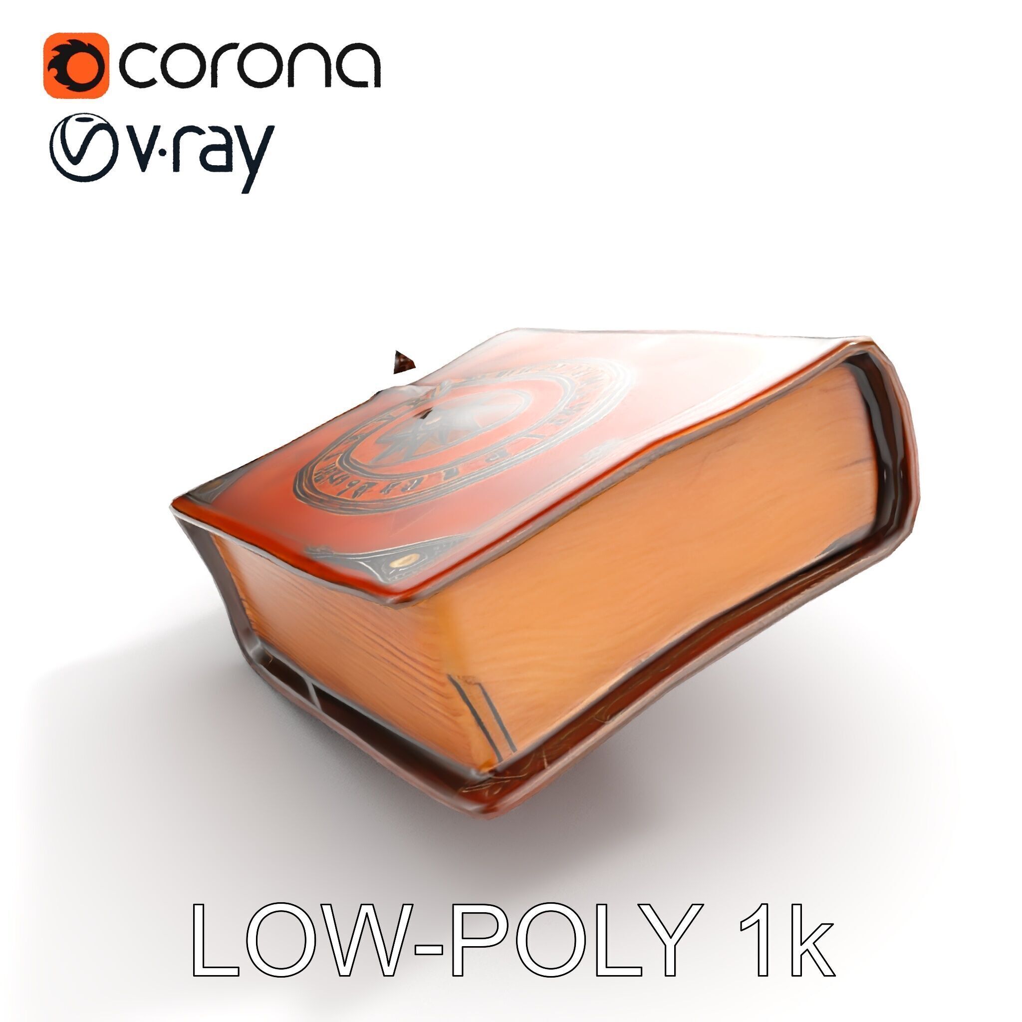 Ancient Leather Bound Book Model Pack Low-poly 3D model_18
