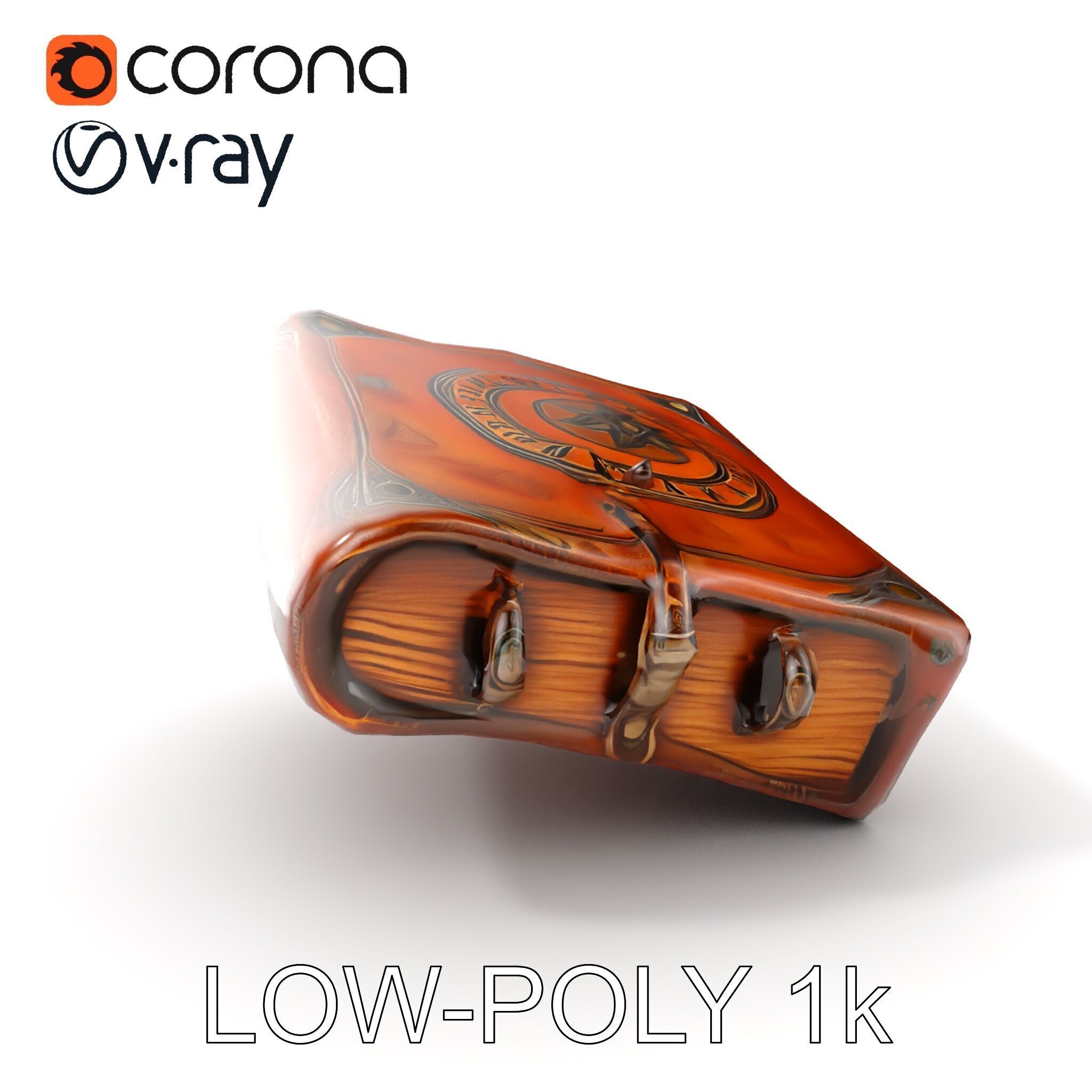 Ancient Leather Bound Book Model Pack Low-poly 3D model_12