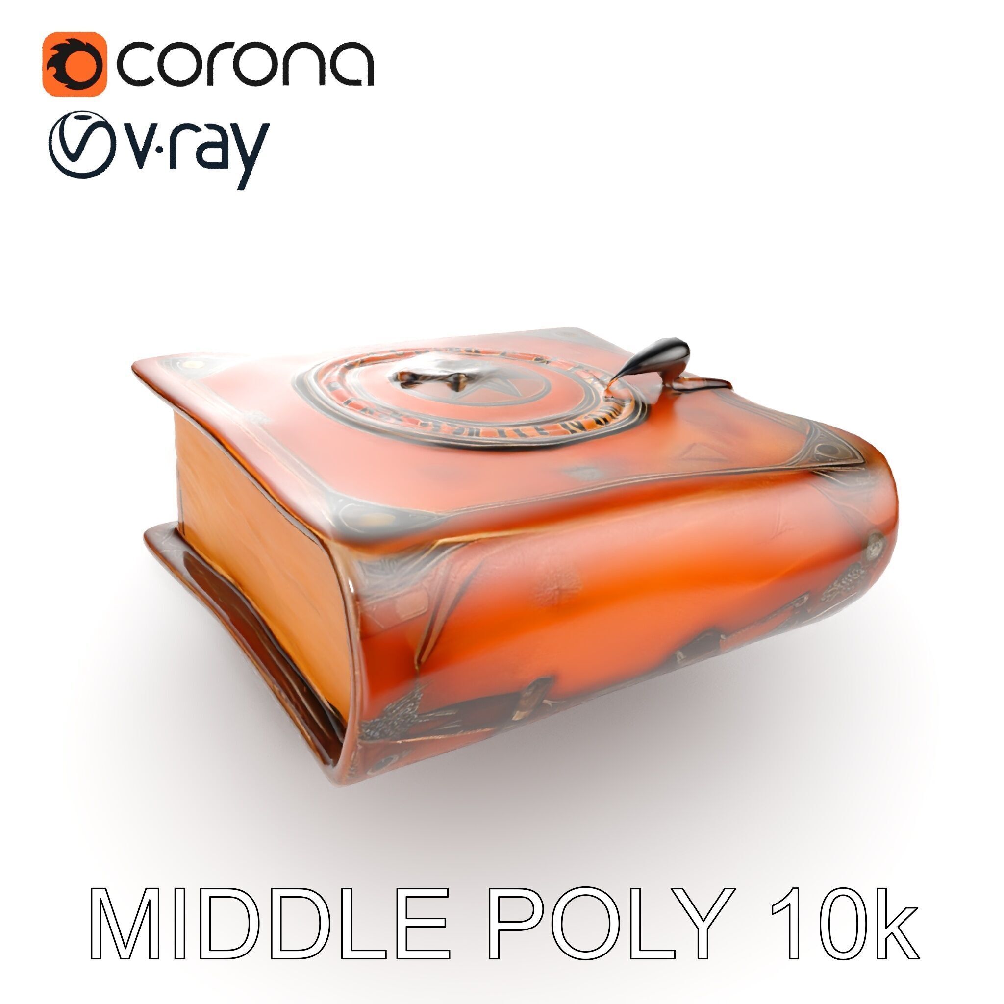 Ancient Leather Bound Book Model Pack Low-poly 3D model_11