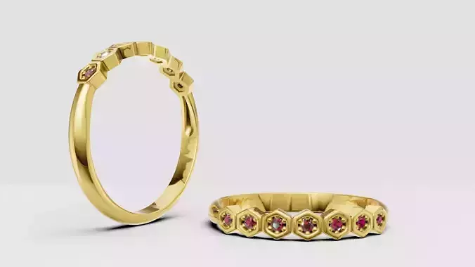   Unique gemstone ring 3D printable model      