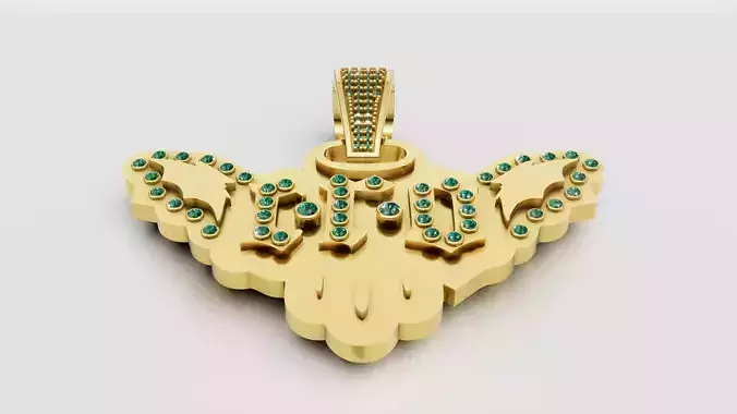 Bird pendant design3D printable model     