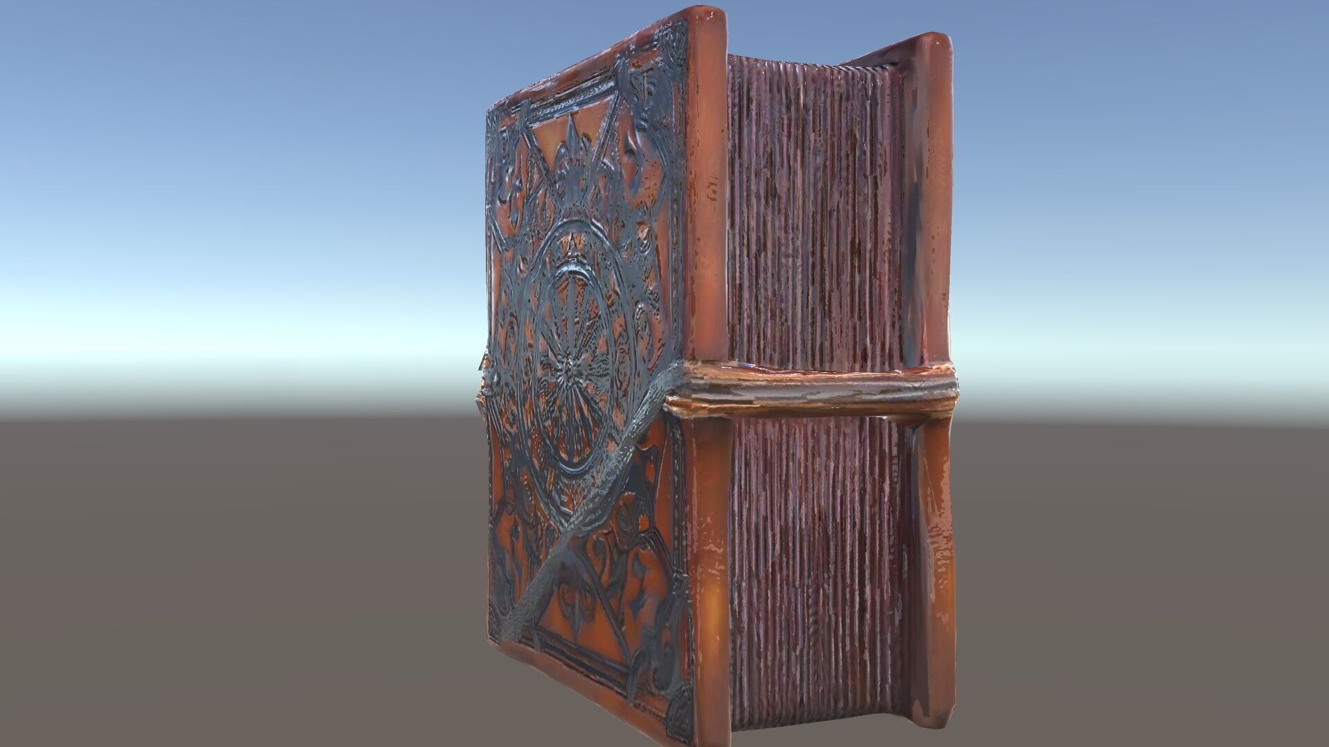 Ornate Medieval Book Model Pack with Detailed Carved Cover Low-poly 3D model_34