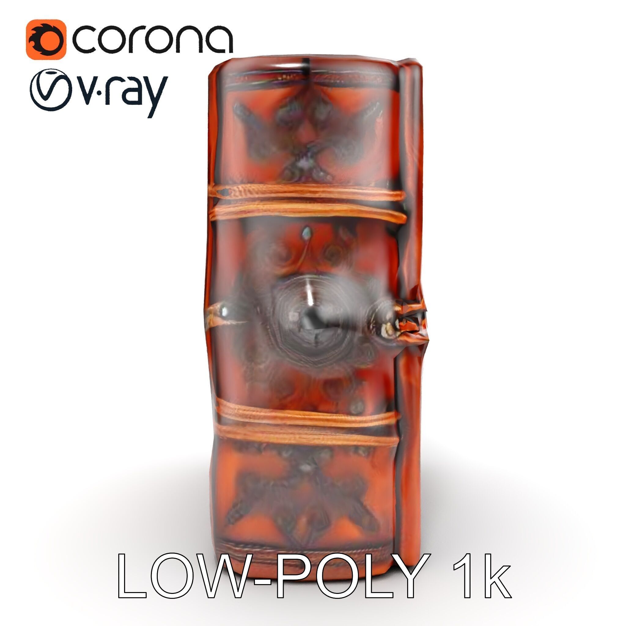 Ornate Medieval Book Model Pack with Detailed Carved Cover Low-poly 3D model_32