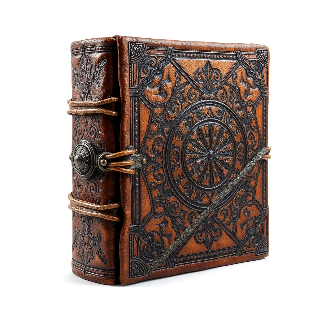 Ornate Medieval Book Model Pack with Detailed Carved Cover Low-poly 3D model_2