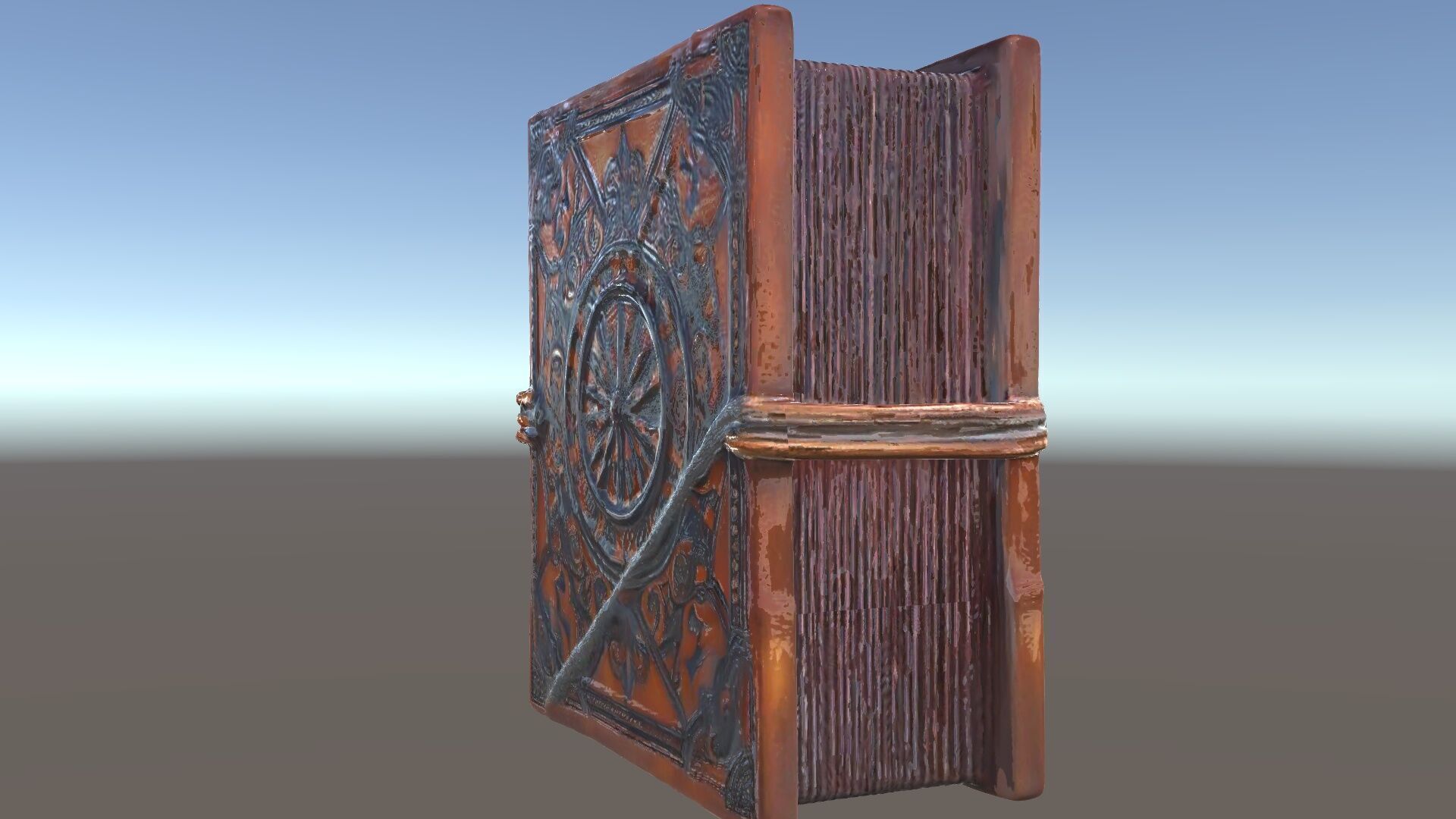 Ornate Medieval Book Model Pack with Detailed Carved Cover Low-poly 3D model_5