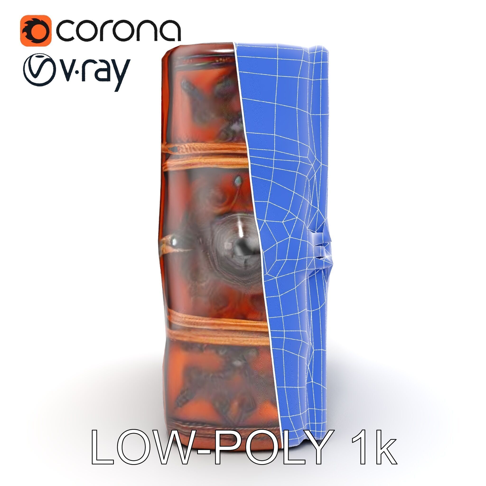 Ornate Medieval Book Model Pack with Detailed Carved Cover Low-poly 3D model_26