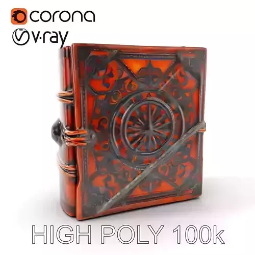 Ornate Medieval Book Model Pack with Detailed Carved Cover Low-poly 3D model