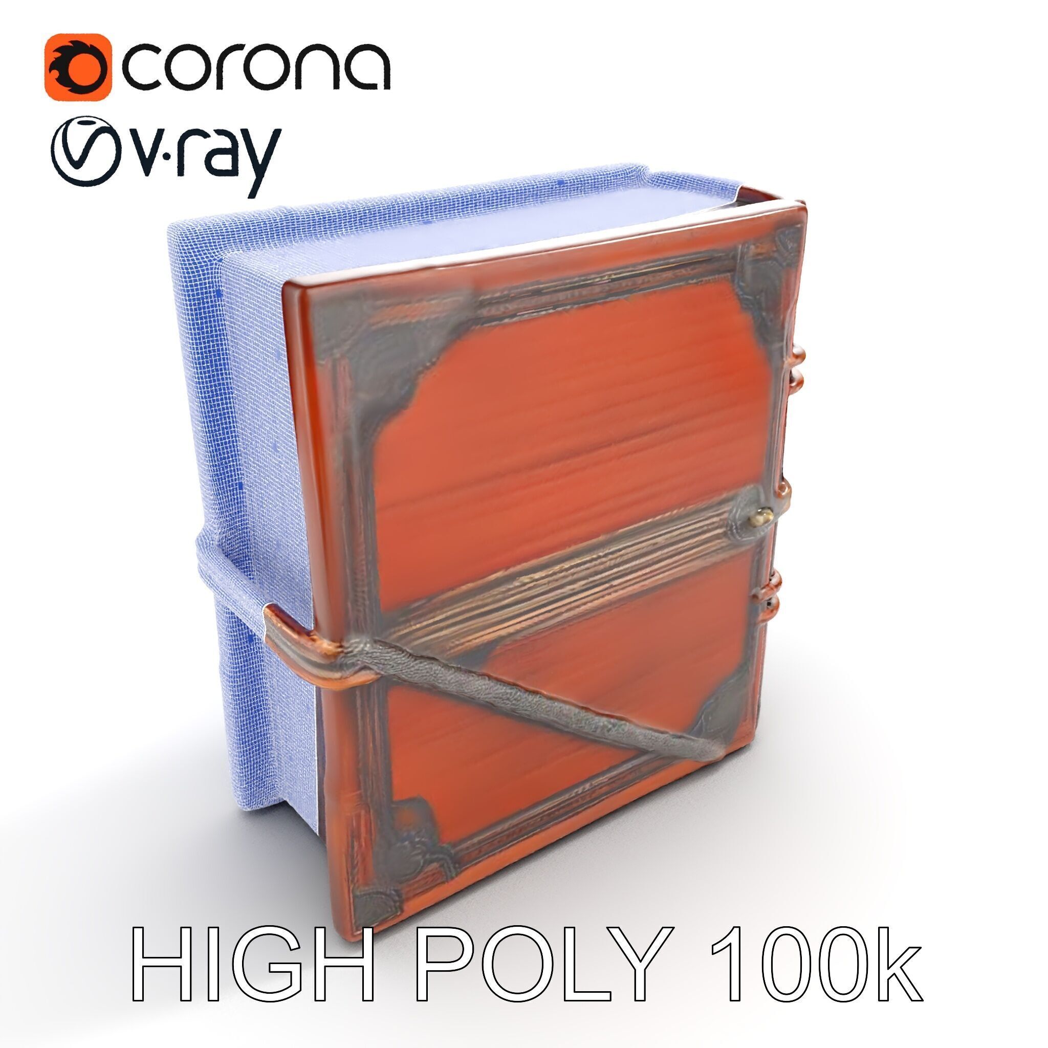 Ornate Medieval Book Model Pack with Detailed Carved Cover Low-poly 3D model_27