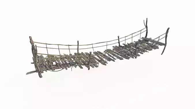 Ancient architecture old suspension bridge