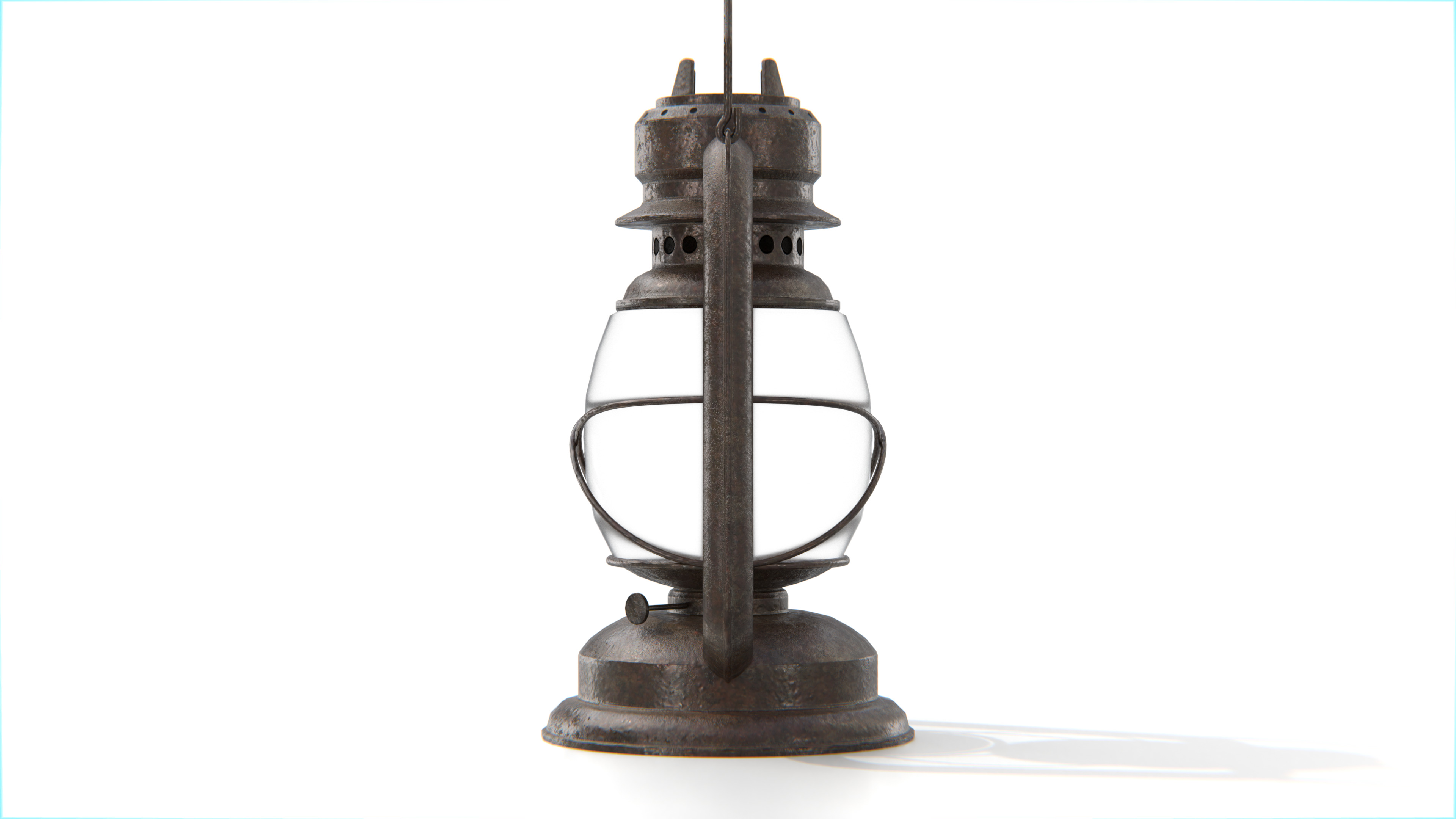 Rusty Vintage Kerosene Lantern Low-poly 3D model_5
