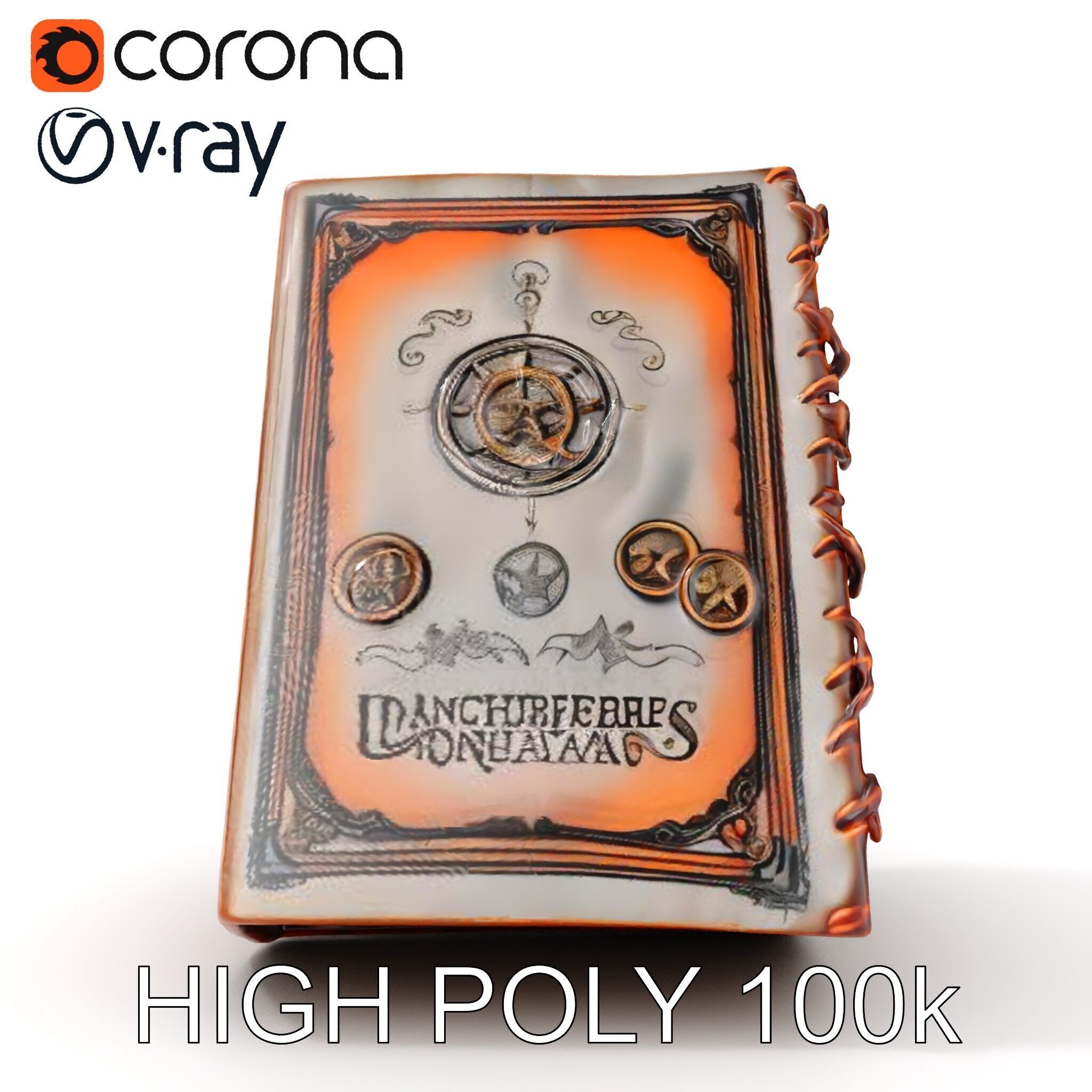 Antique Spellbook Model Pack Low-poly 3D model_18