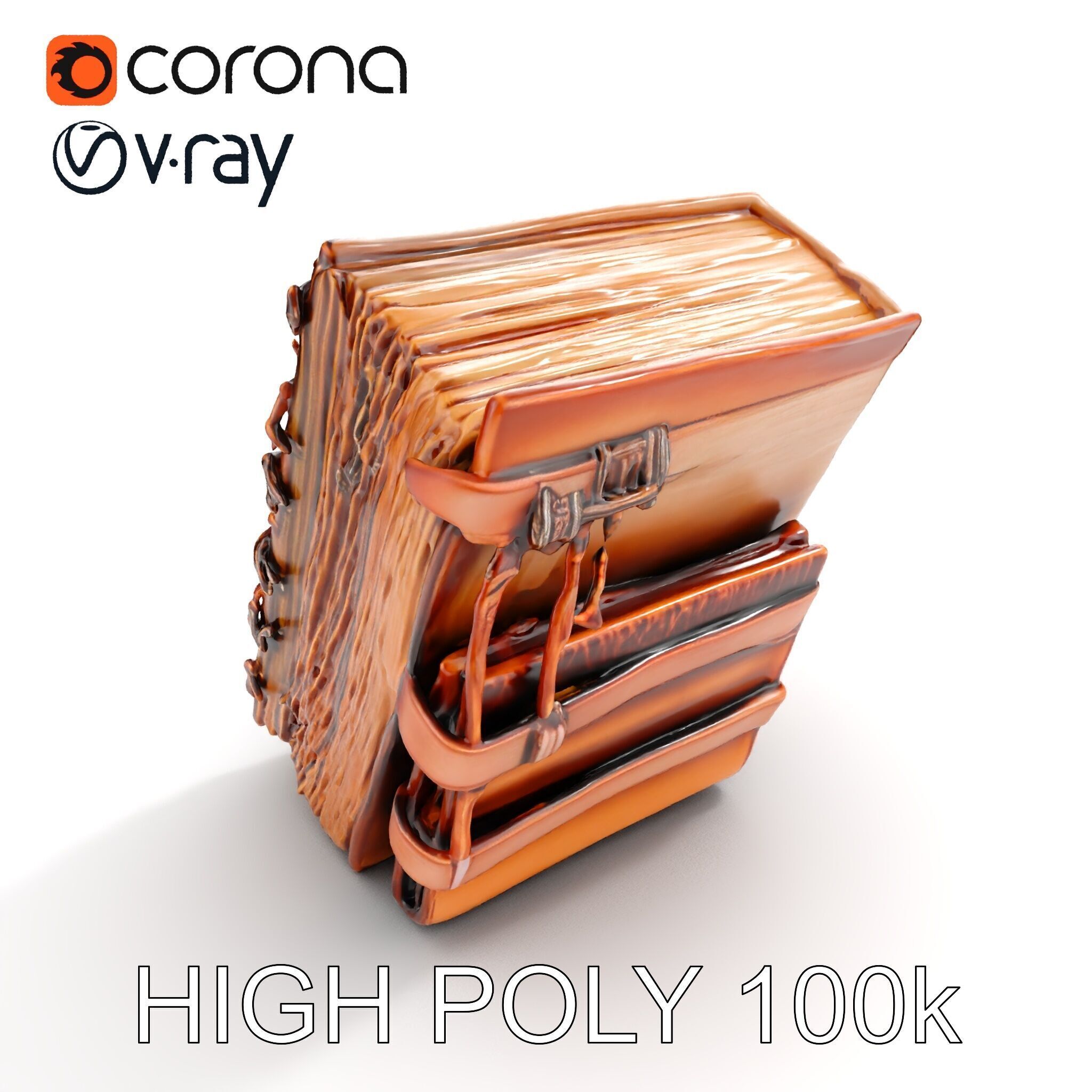 Antique Spellbook Model Pack Low-poly 3D model_9