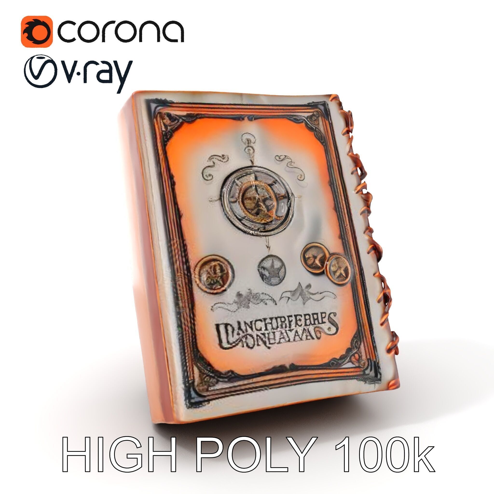 Antique Spellbook Model Pack Low-poly 3D model_7