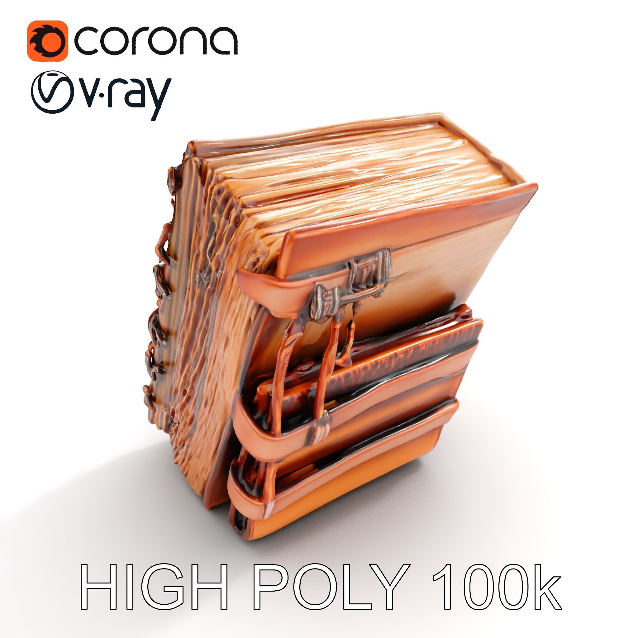 Antique Spellbook Model Pack Low-poly 3D model_8