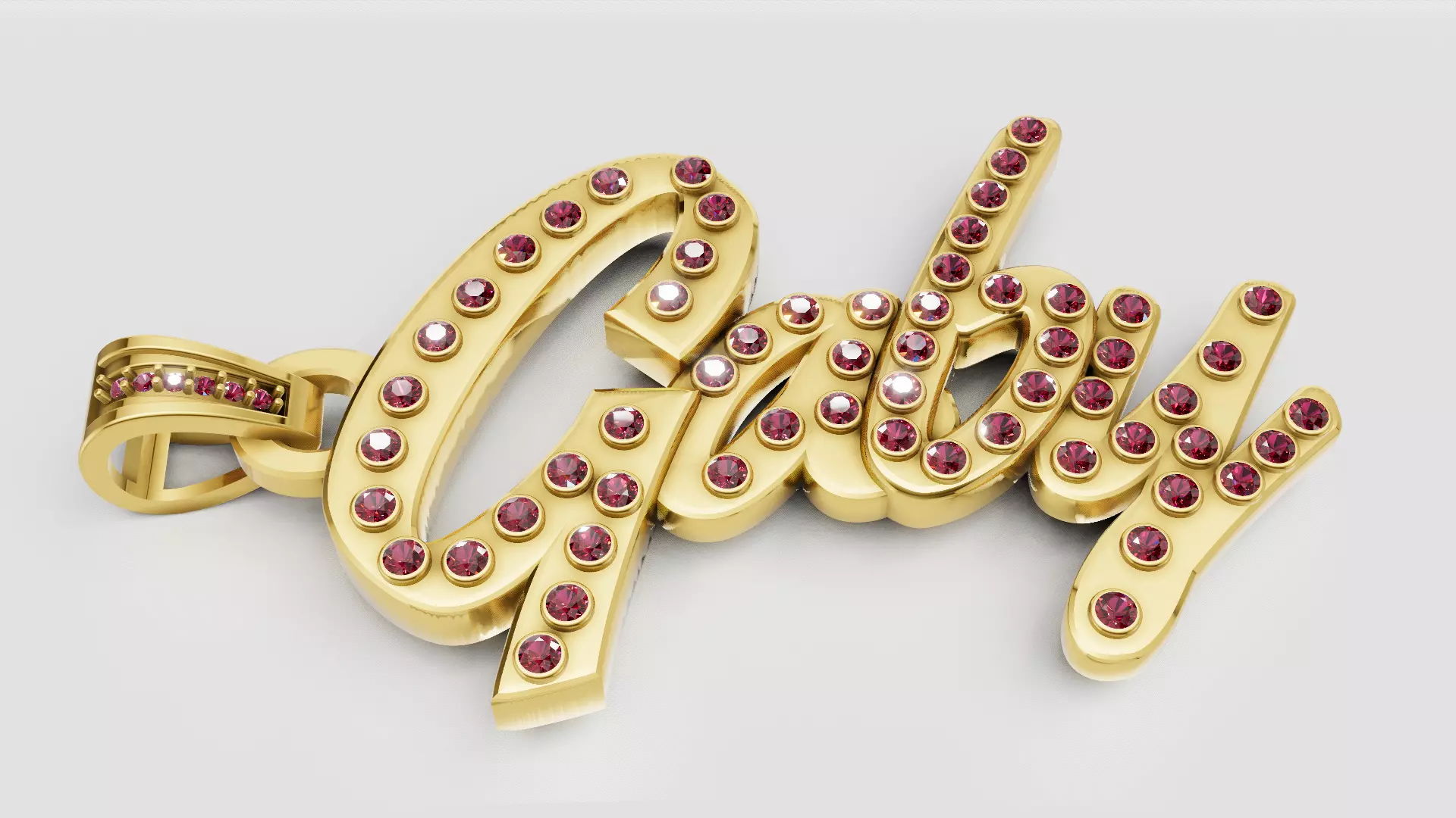 Gaby name pendant   3D print model_0