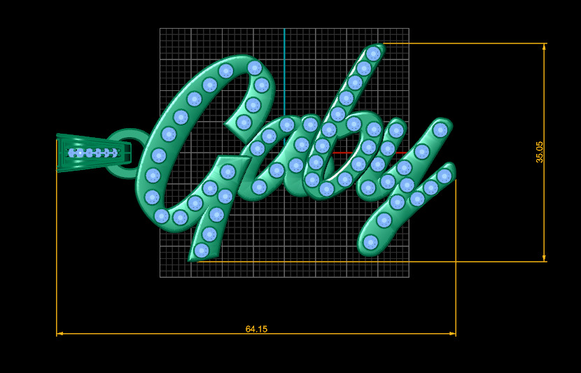 Gaby name pendant   3D print model_3