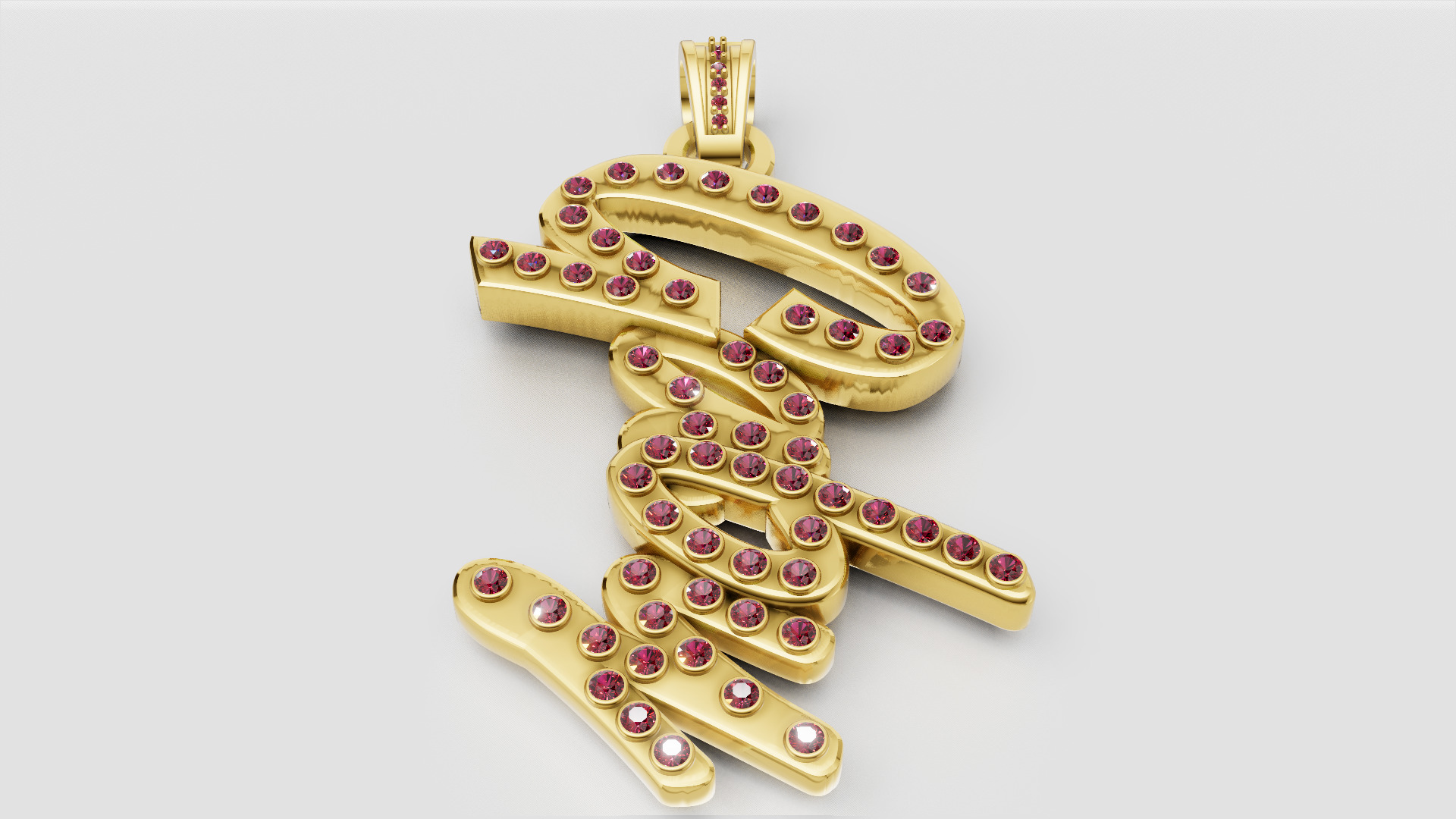 Gaby name pendant   3D print model_1