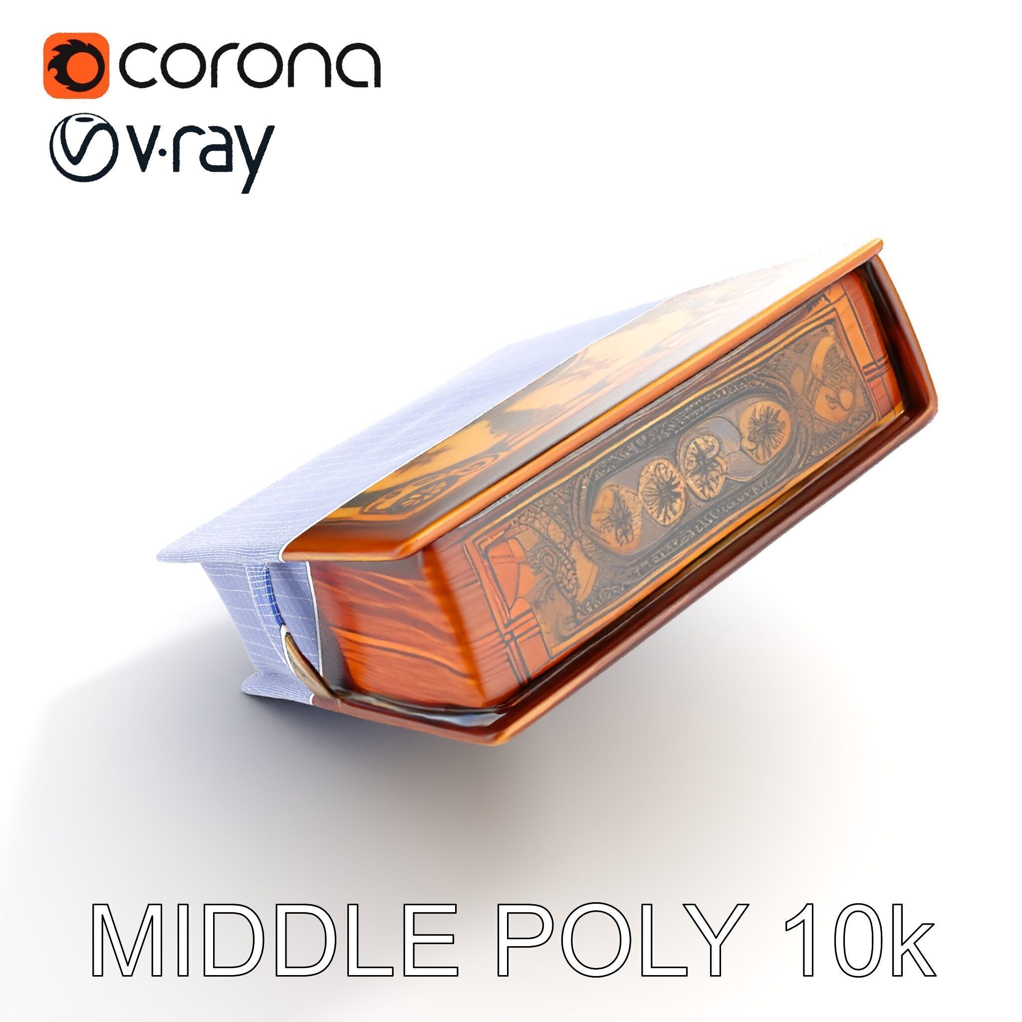 Antique Ornate Book D Model Pack Low-poly 3D model_14