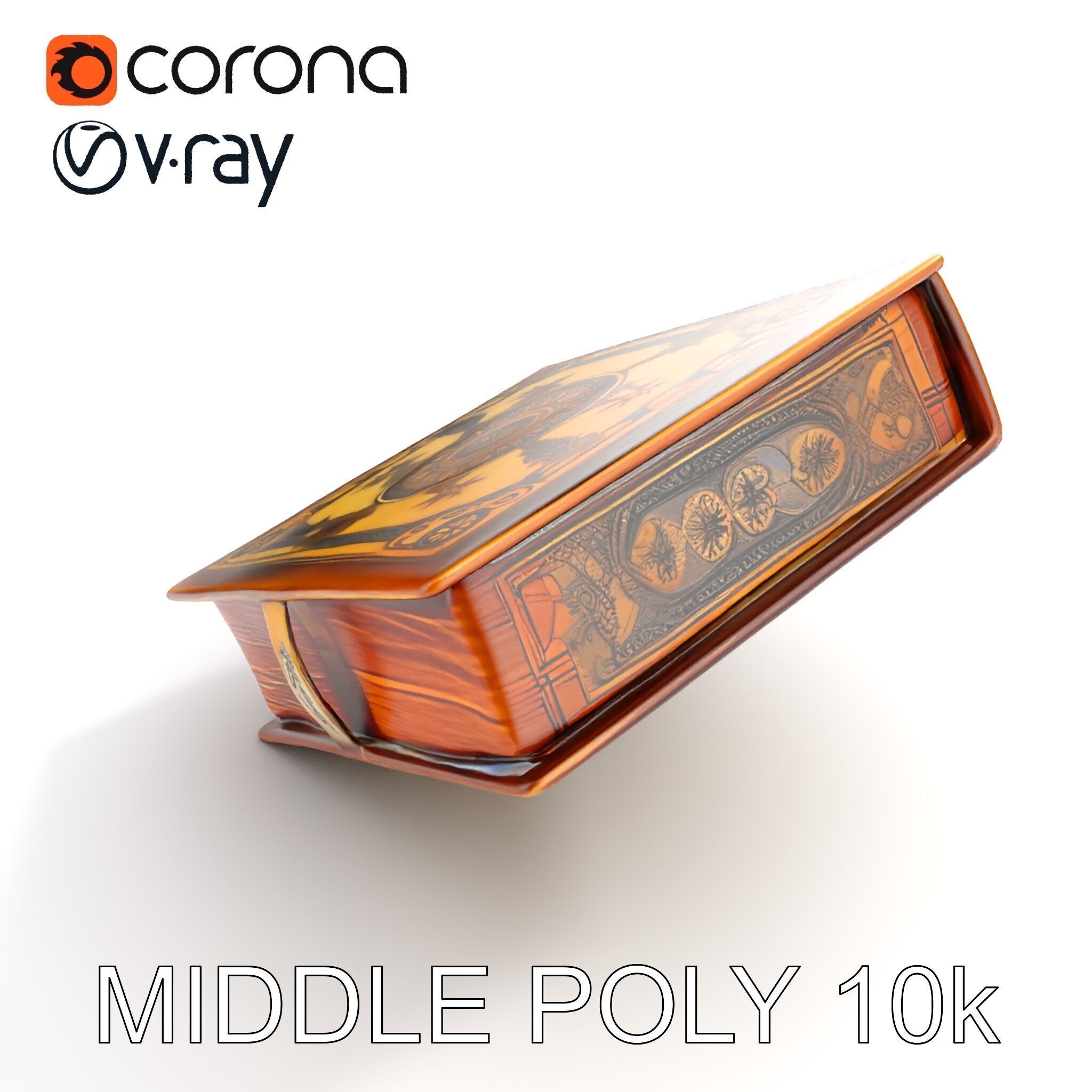 Antique Ornate Book D Model Pack Low-poly 3D model_23