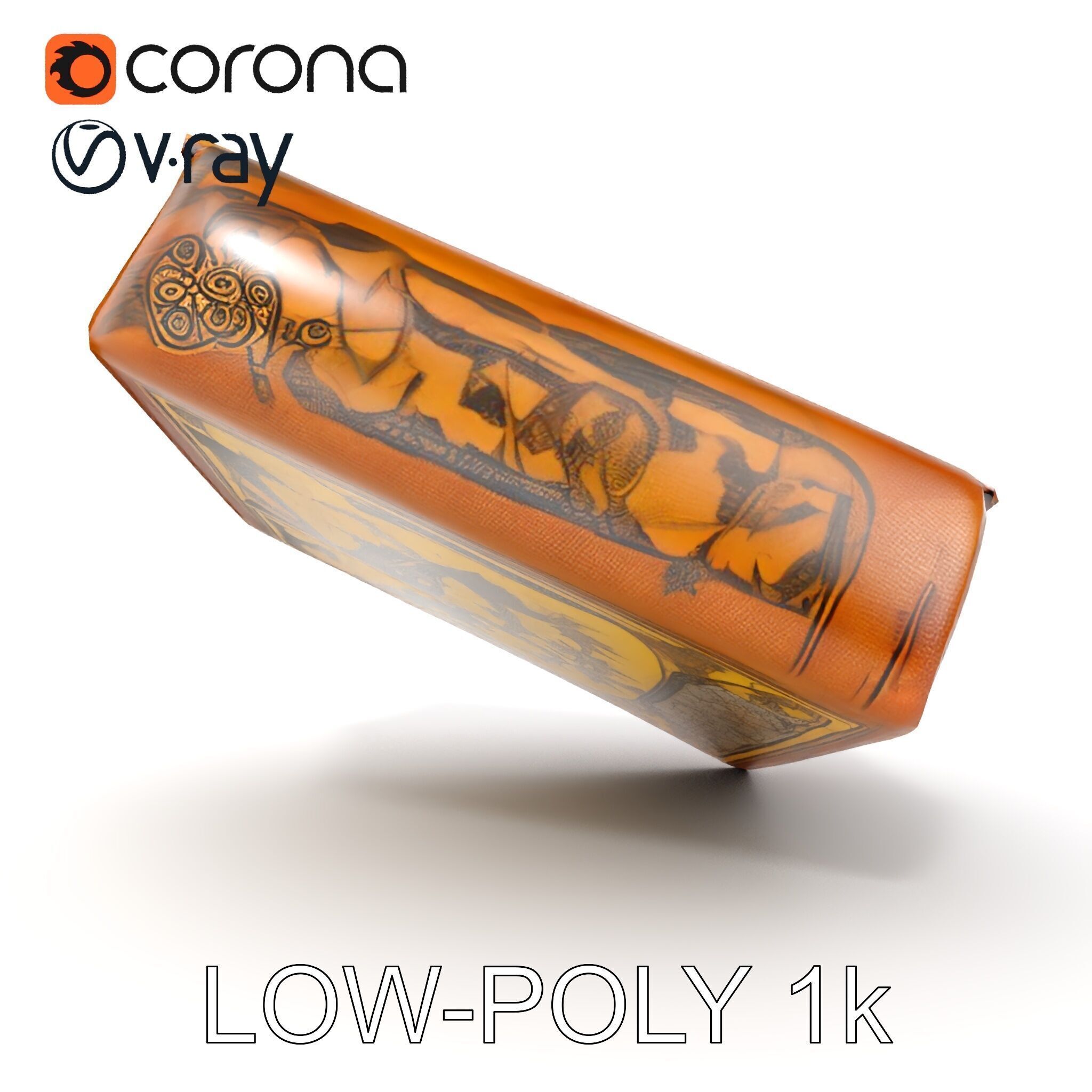 Antique Ornate Book D Model Pack Low-poly 3D model_21