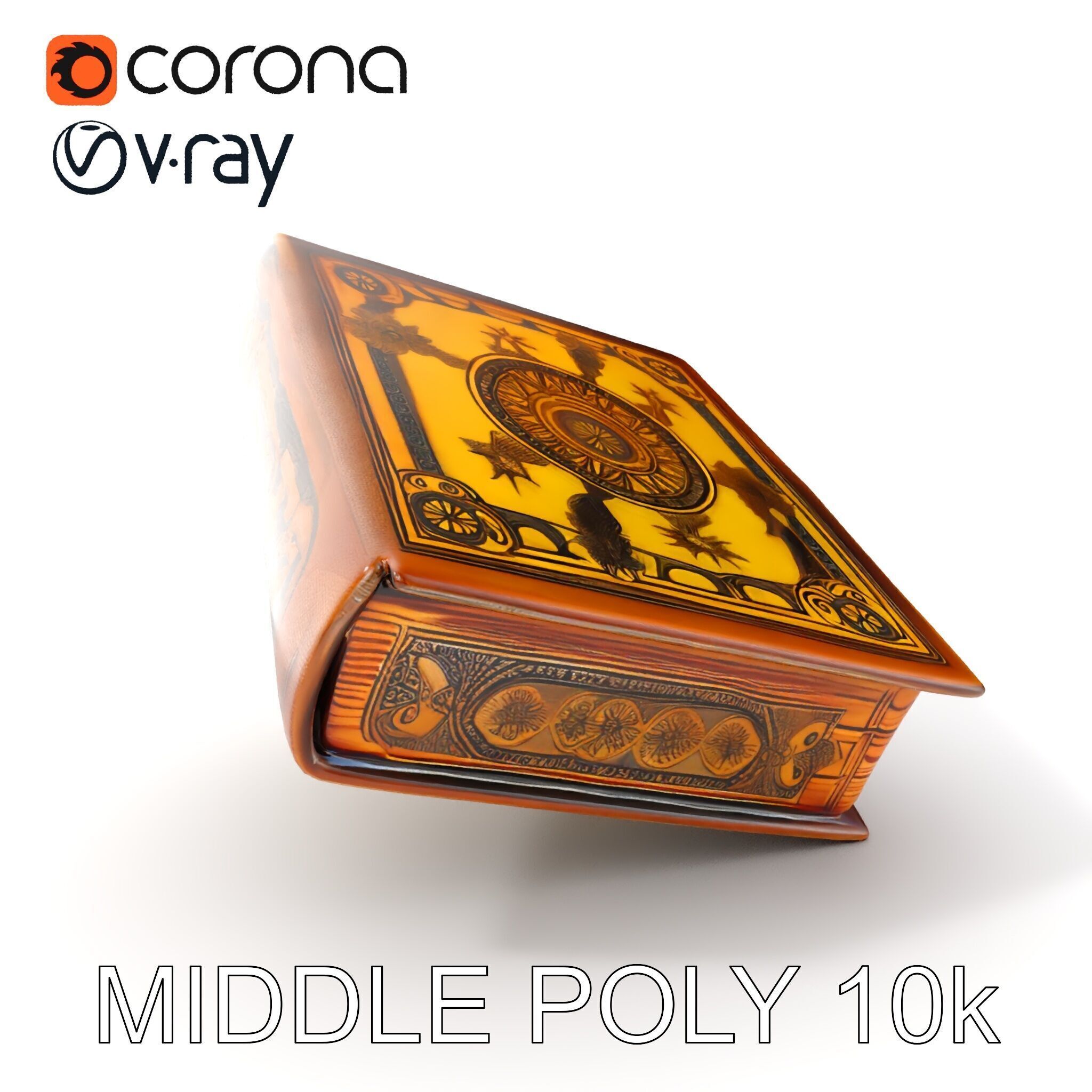 Antique Ornate Book D Model Pack Low-poly 3D model_7