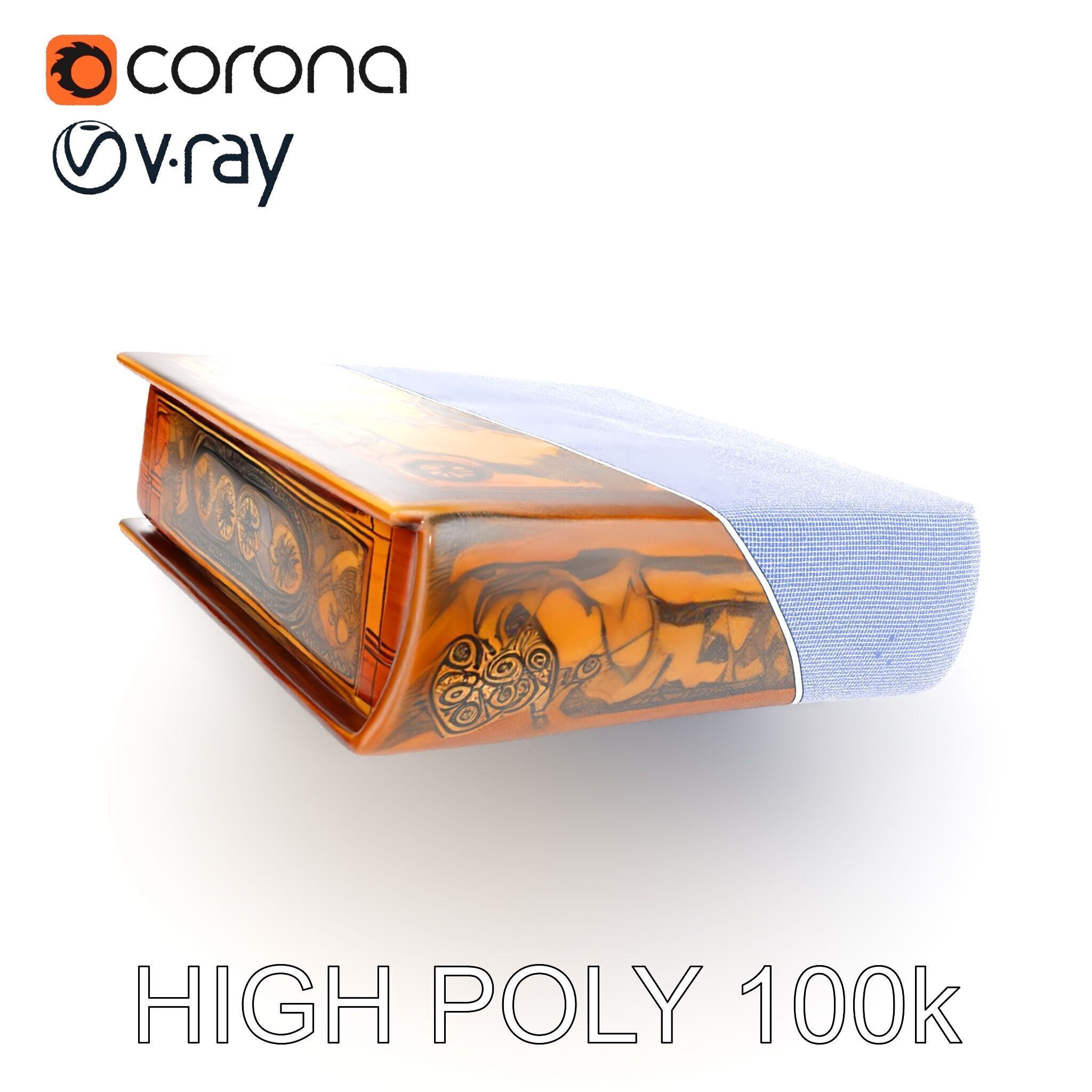 Antique Ornate Book D Model Pack Low-poly 3D model_33