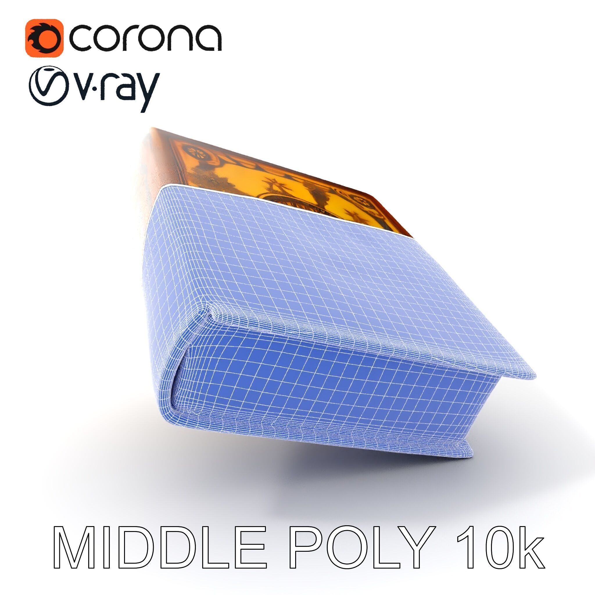 Antique Ornate Book D Model Pack Low-poly 3D model_12