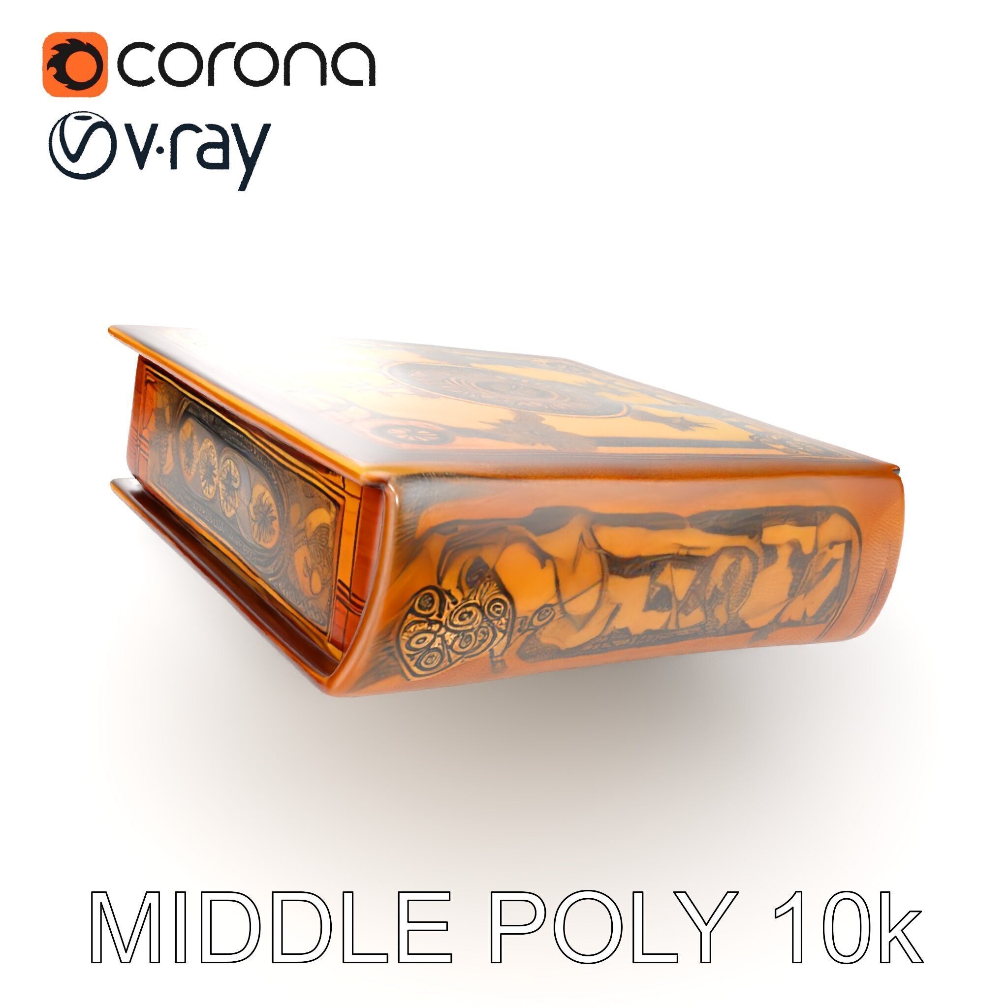 Antique Ornate Book D Model Pack Low-poly 3D model_17