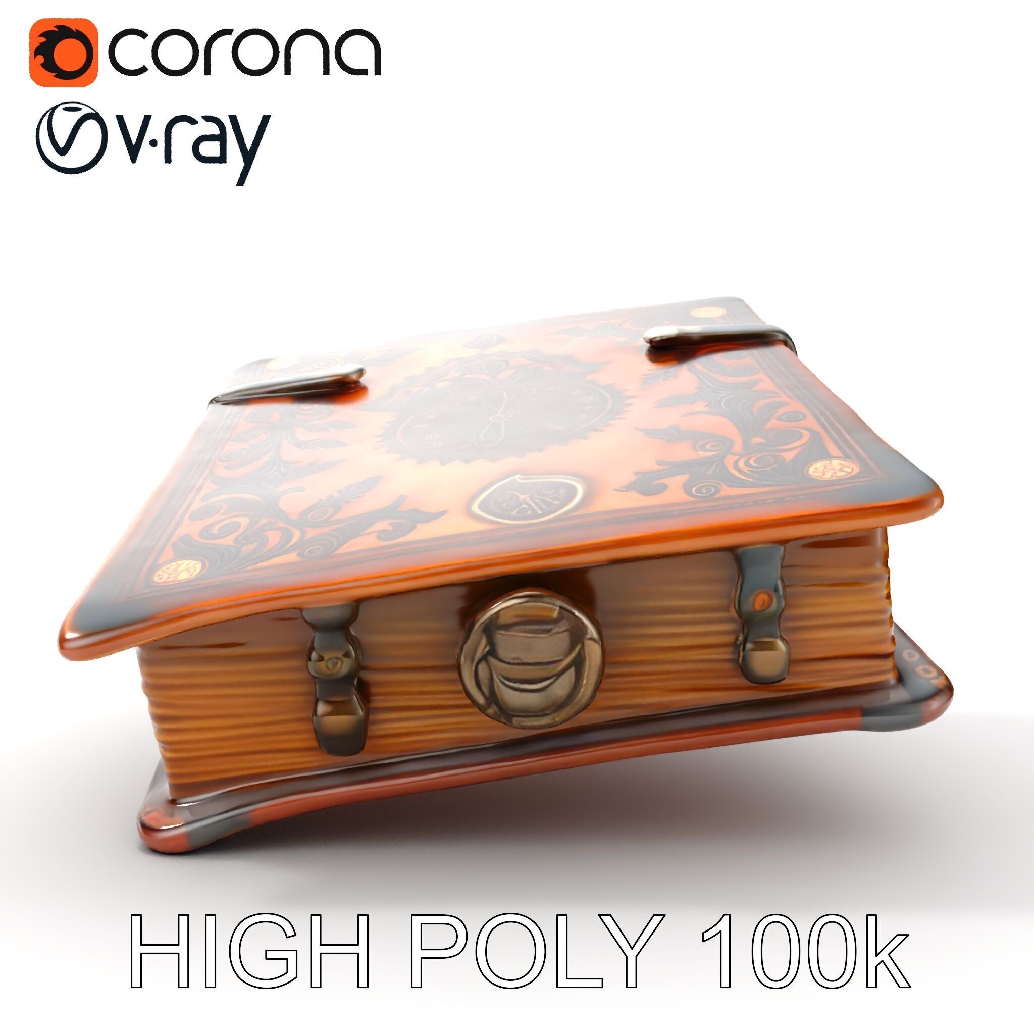 Ornate Medieval Book D Model Pack Low-poly 3D model_22