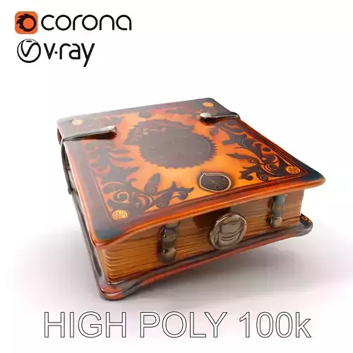 Ornate Medieval Book D Model Pack Low-poly 3D model