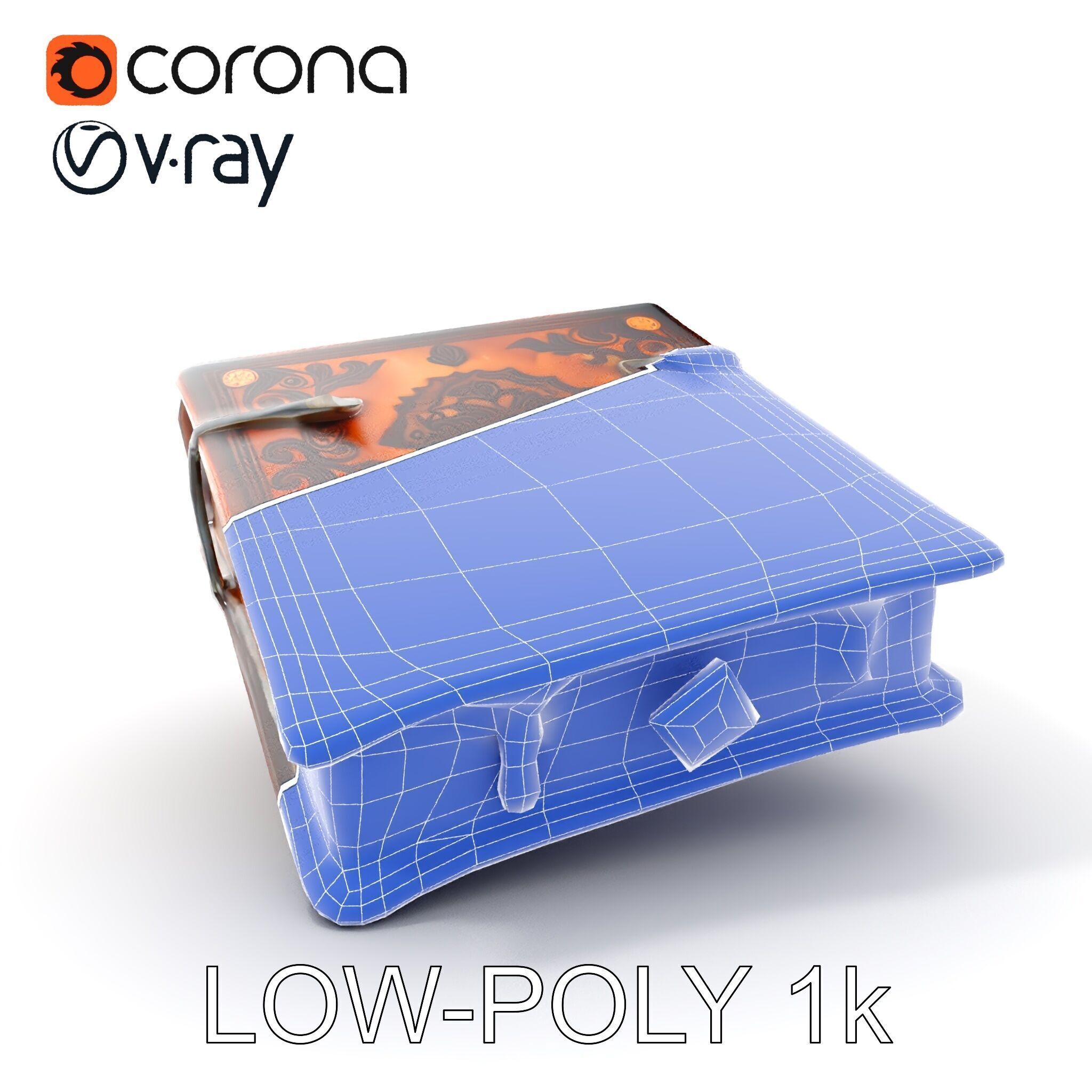 Ornate Medieval Book D Model Pack Low-poly 3D model_30