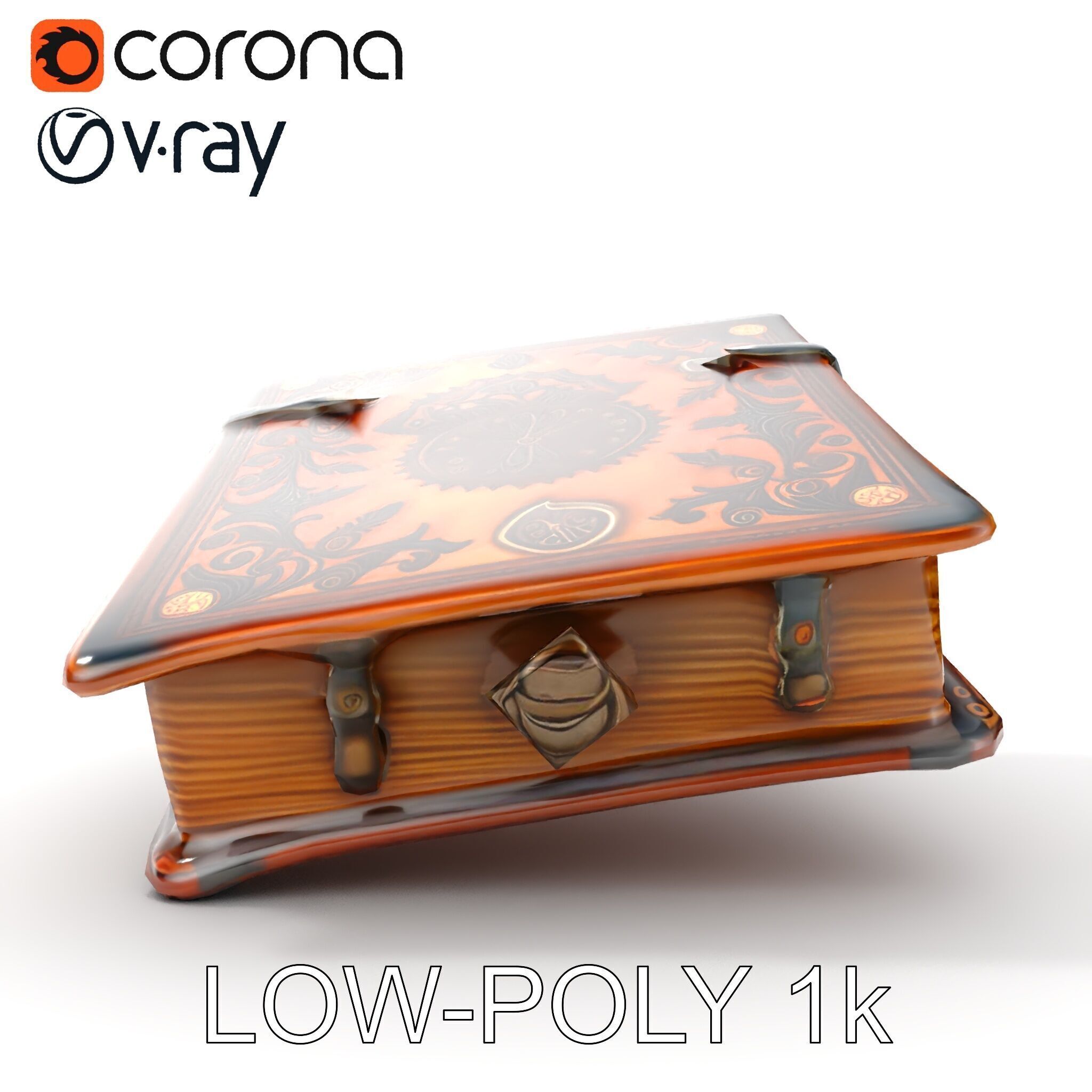 Ornate Medieval Book D Model Pack Low-poly 3D model_15