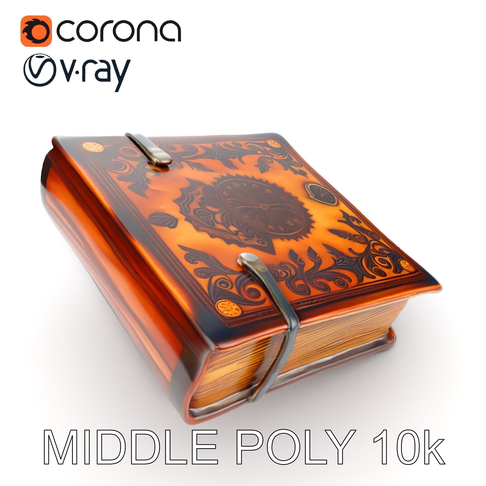 Ornate Medieval Book D Model Pack Low-poly 3D model_20