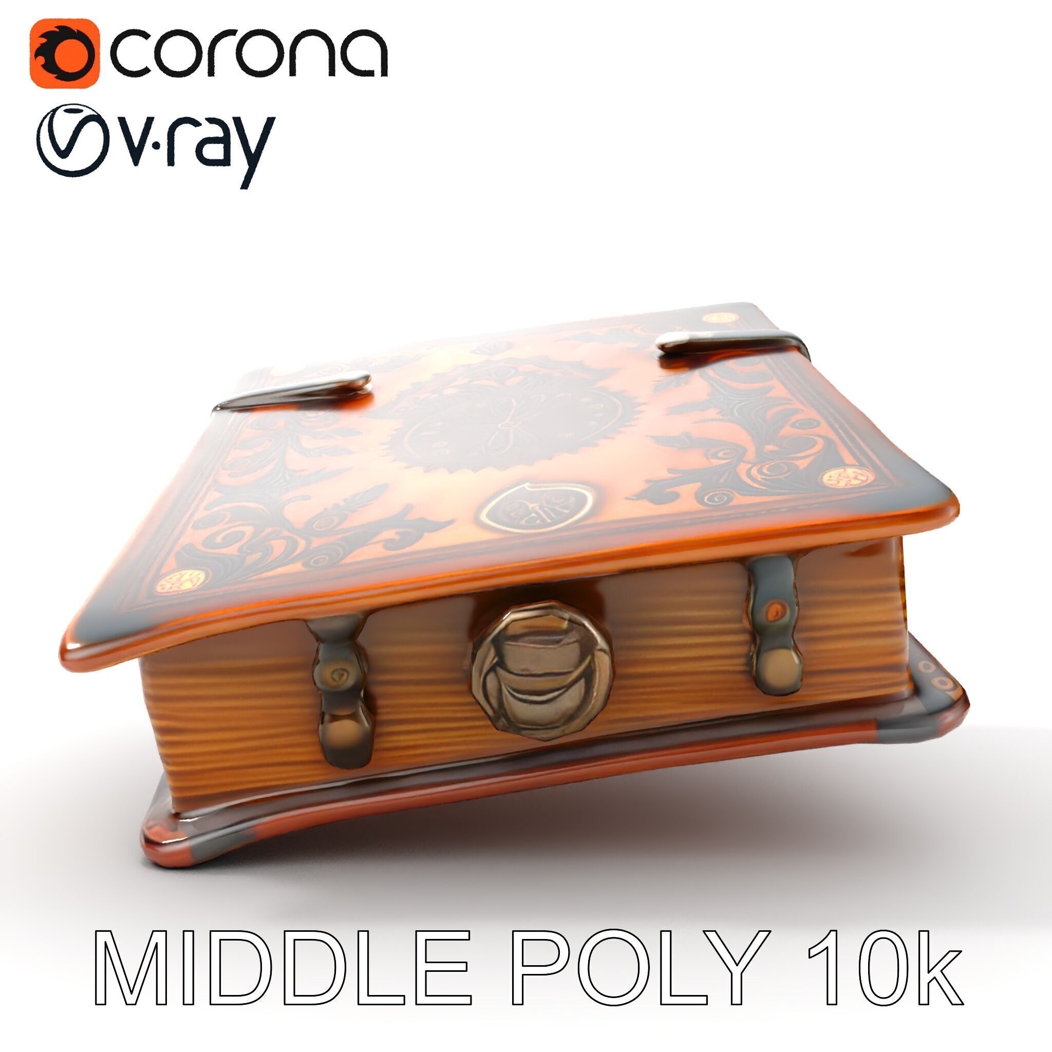 Ornate Medieval Book D Model Pack Low-poly 3D model_26