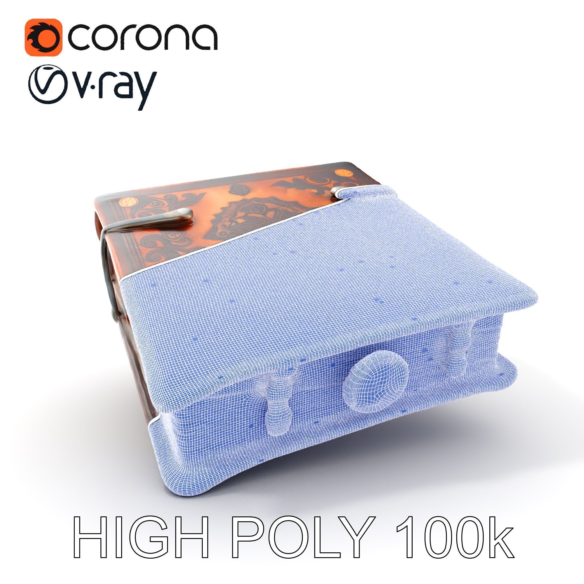 Ornate Medieval Book D Model Pack Low-poly 3D model_5