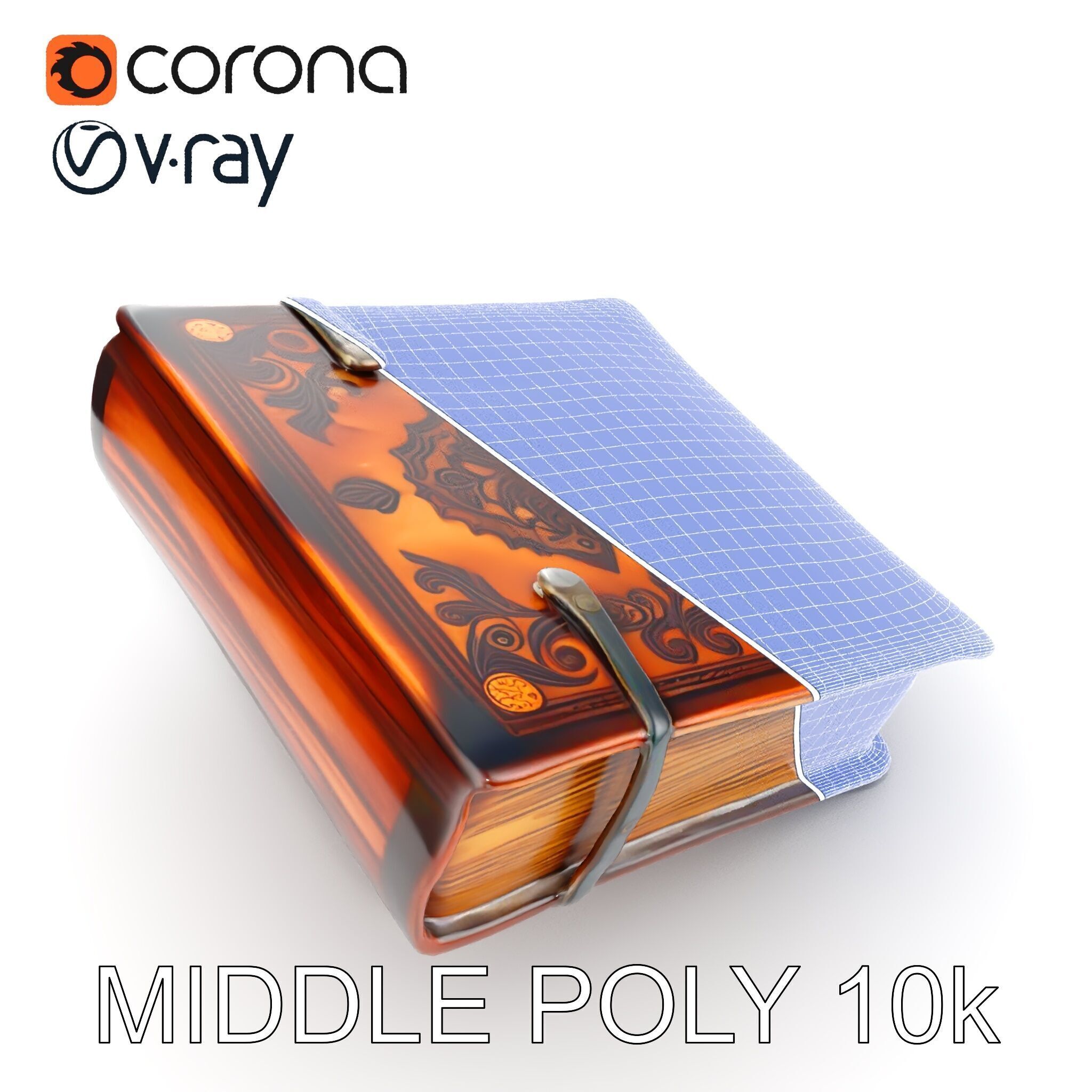 Ornate Medieval Book D Model Pack Low-poly 3D model_23